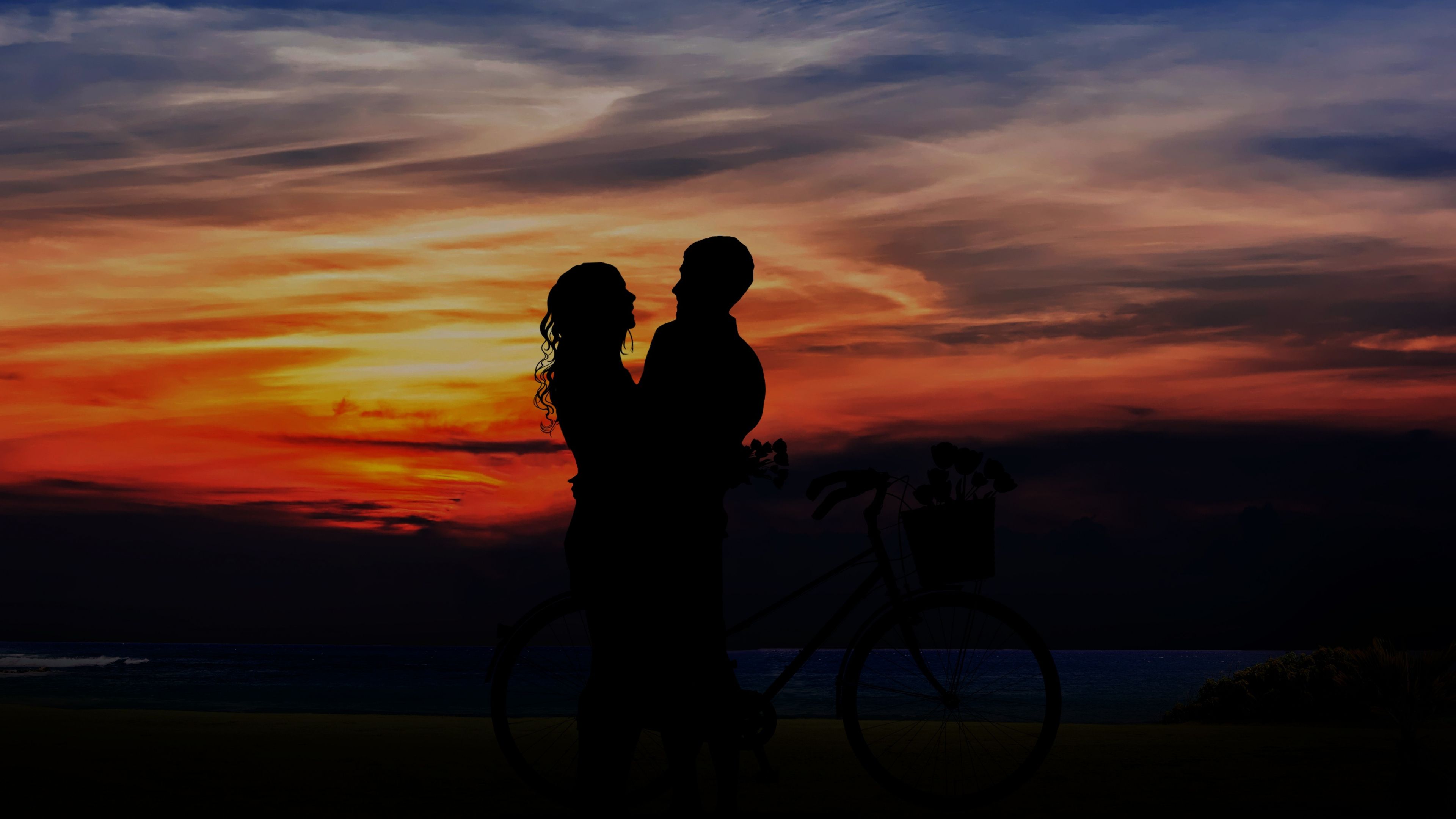 Download 3840x2160 wallpaper couple, love, sunset, outdoor, 4k, uhd 16: widescreen, 3840x2160 HD image, background, 3251