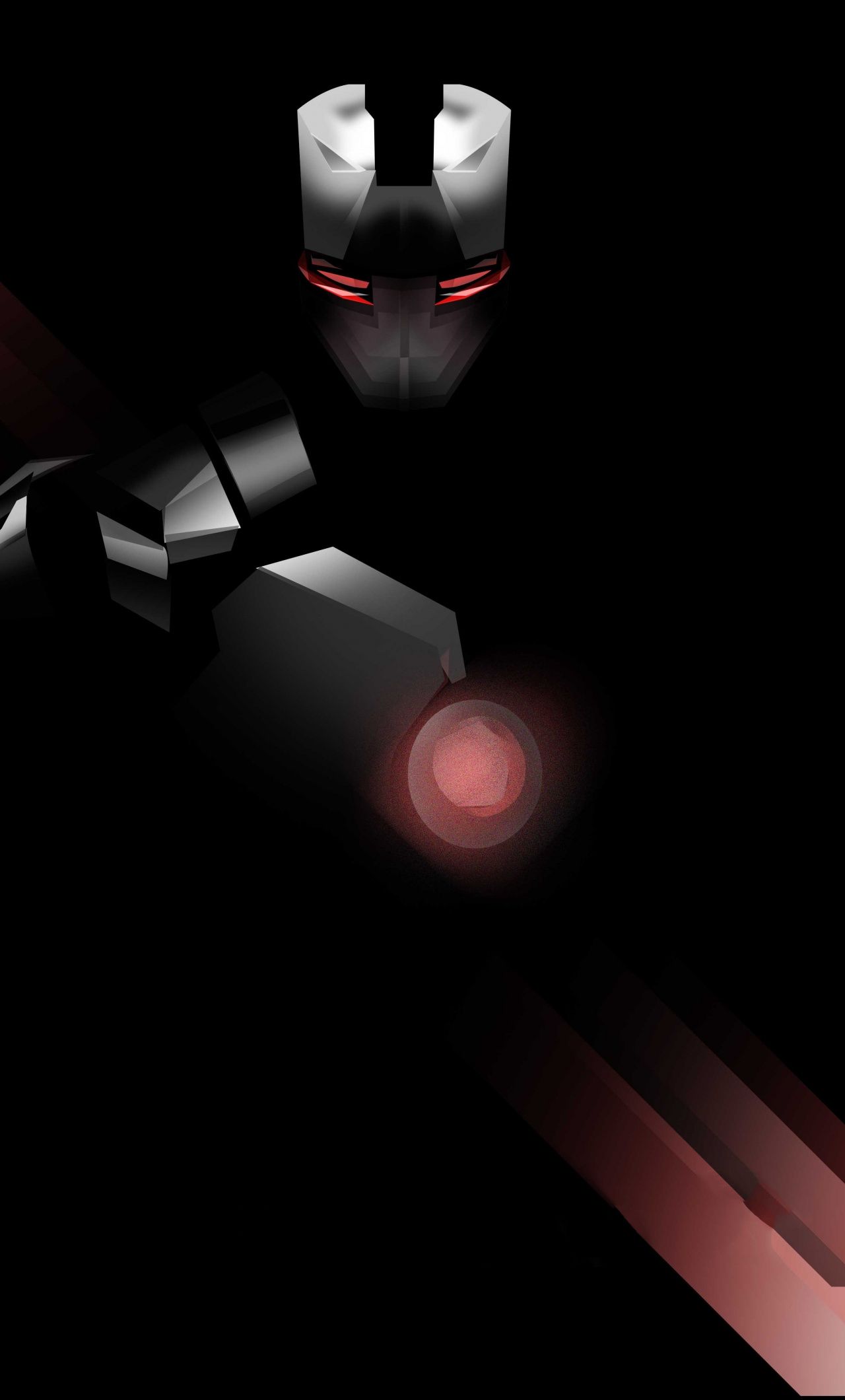 Download War machine, superhero, minimal, black edition wallpaper, 1280x2120, iPhone 6 Plus