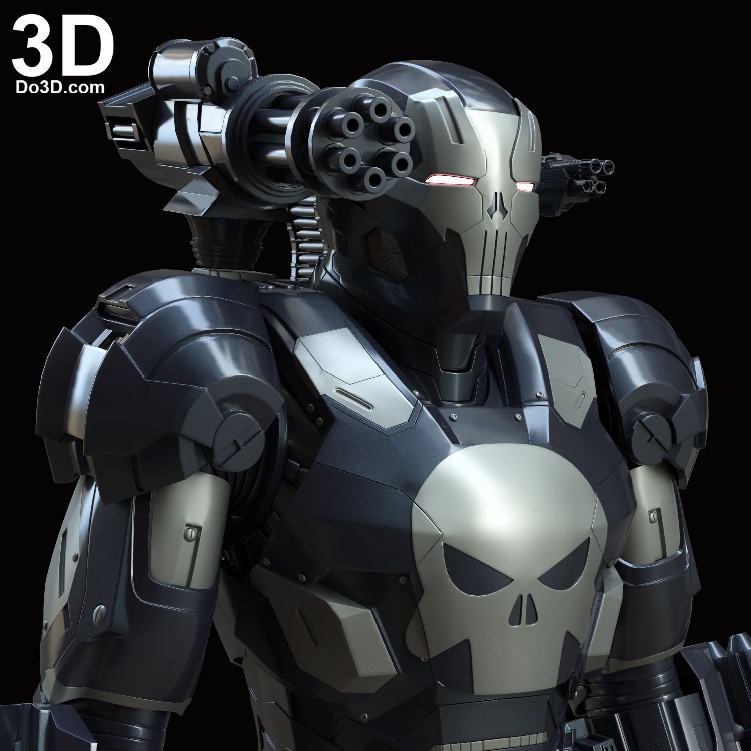 3D Printable Model: The Punisher War Machine Armor Suit. Print File Format: STL