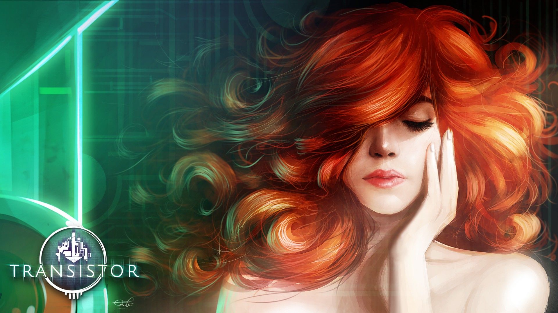 Wallpaper, illustration, redhead, long hair, Red Transistor, color, computer wallpaper, brown hair, hair coloring, red hair 1920x1080