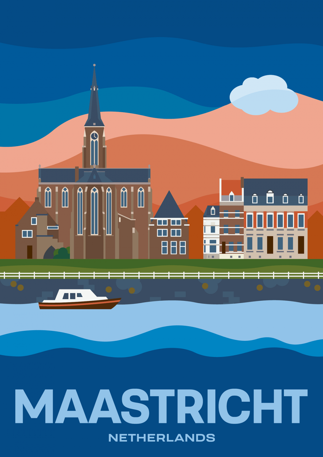 Maastricht. Retro travel poster, Travel posters, Tourism poster