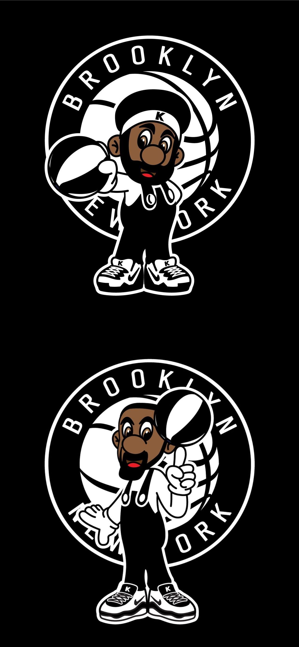 Kevin Durant Kyrie Irving Brooklyn Nets Super Mari. iPhone 11 Wallpaper Free Download