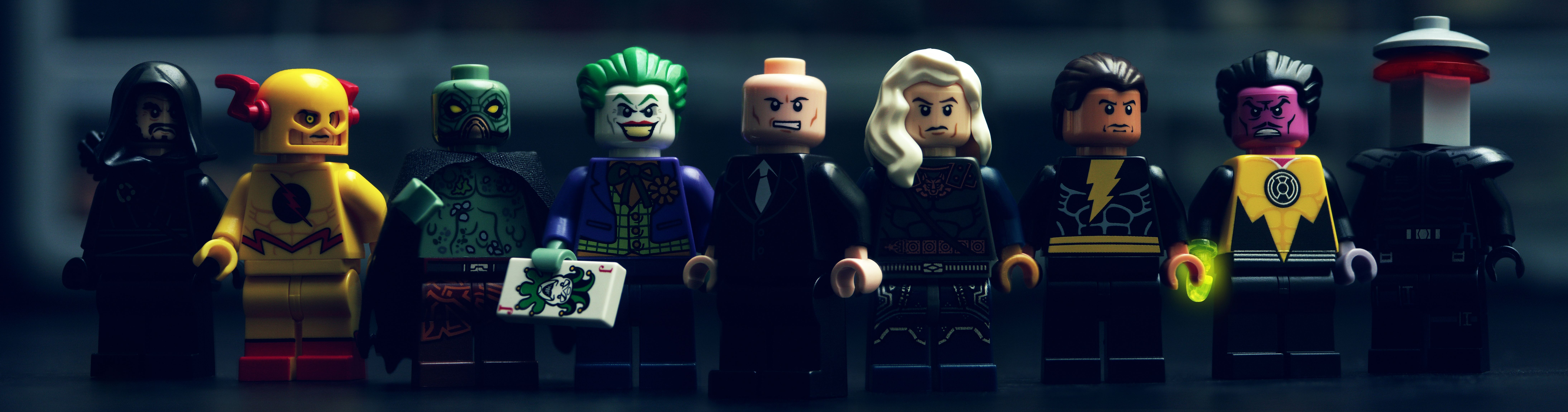 Wallpaper, macro, comics, photography, DC, LEGO, Superman, wonderwoman, Batman, dccomics, greenlantern, Shazam, aries, Aquaman, legionofdoom, lexluthor, merlyn, Sinestro, thejoker, blackmanta, blackadam, reverseflash, professorzoom, andrewcookston