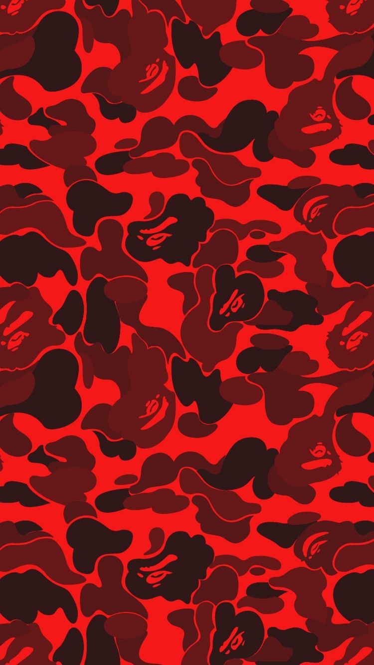 Bape Red Camo Wallpaper HD
