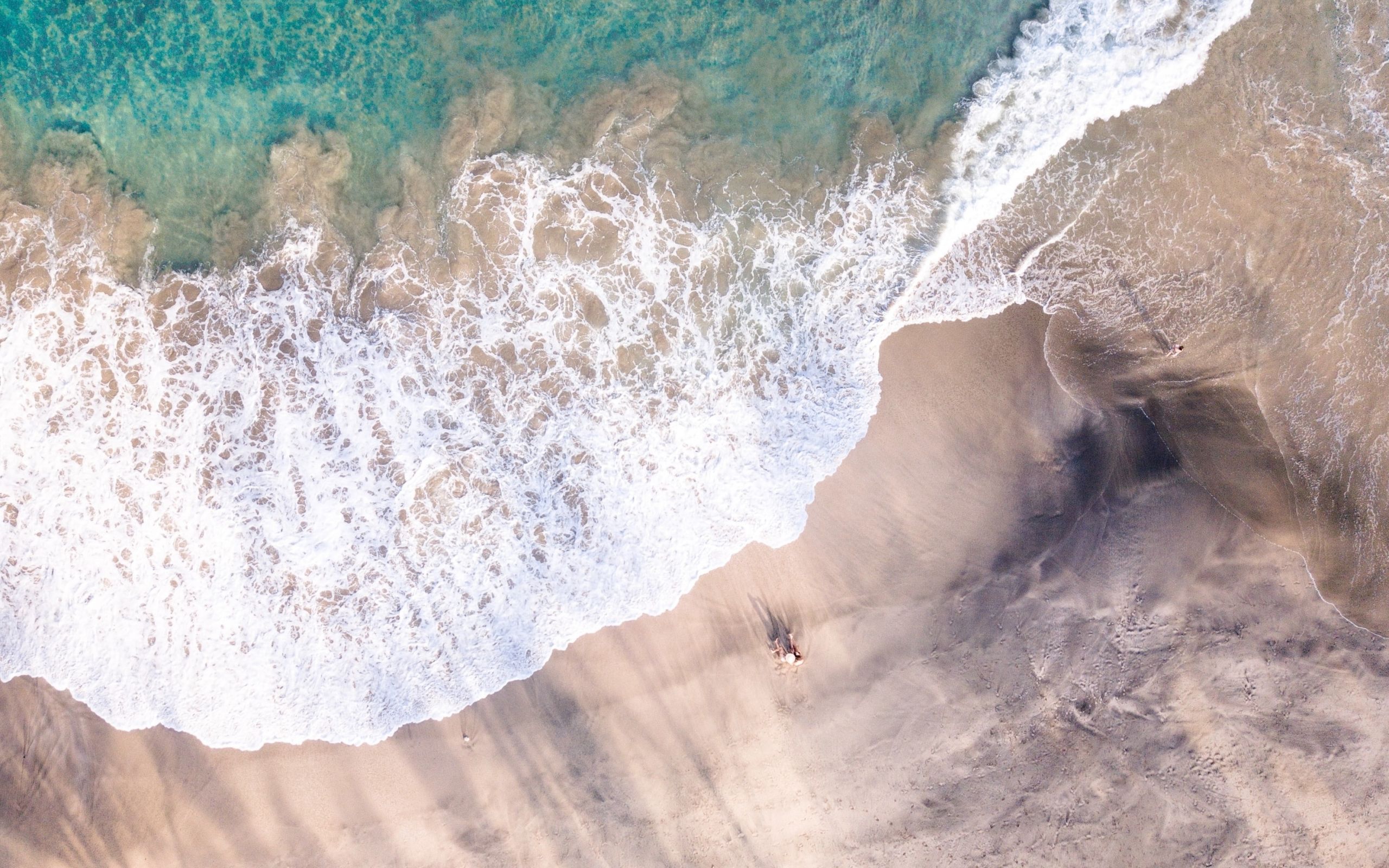 Download 2560x1600 wallpaper summer, soft sea waves, beach, aerial view, dual wide, widescreen 16:10, widescreen, 2560x1600 HD image, background, 23182