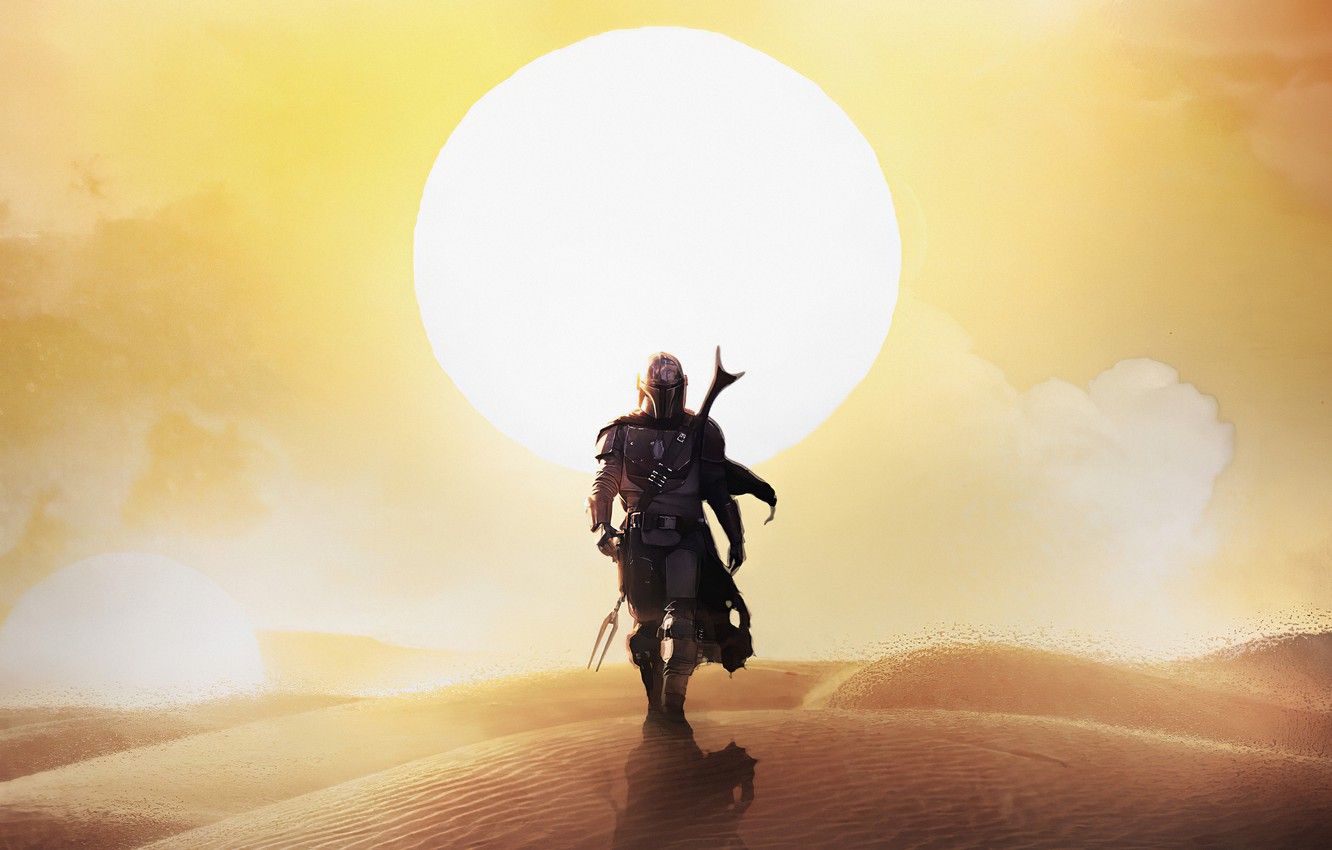 Wallpaper The sun, Star Wars, Style, Weapons, Art, The film, Star Wars, Character, Character, Digital 2D, Comic Art, Mandalore, the Mandalorian, Control, Din Djarin, Dean Cerin image for desktop, section фильмы