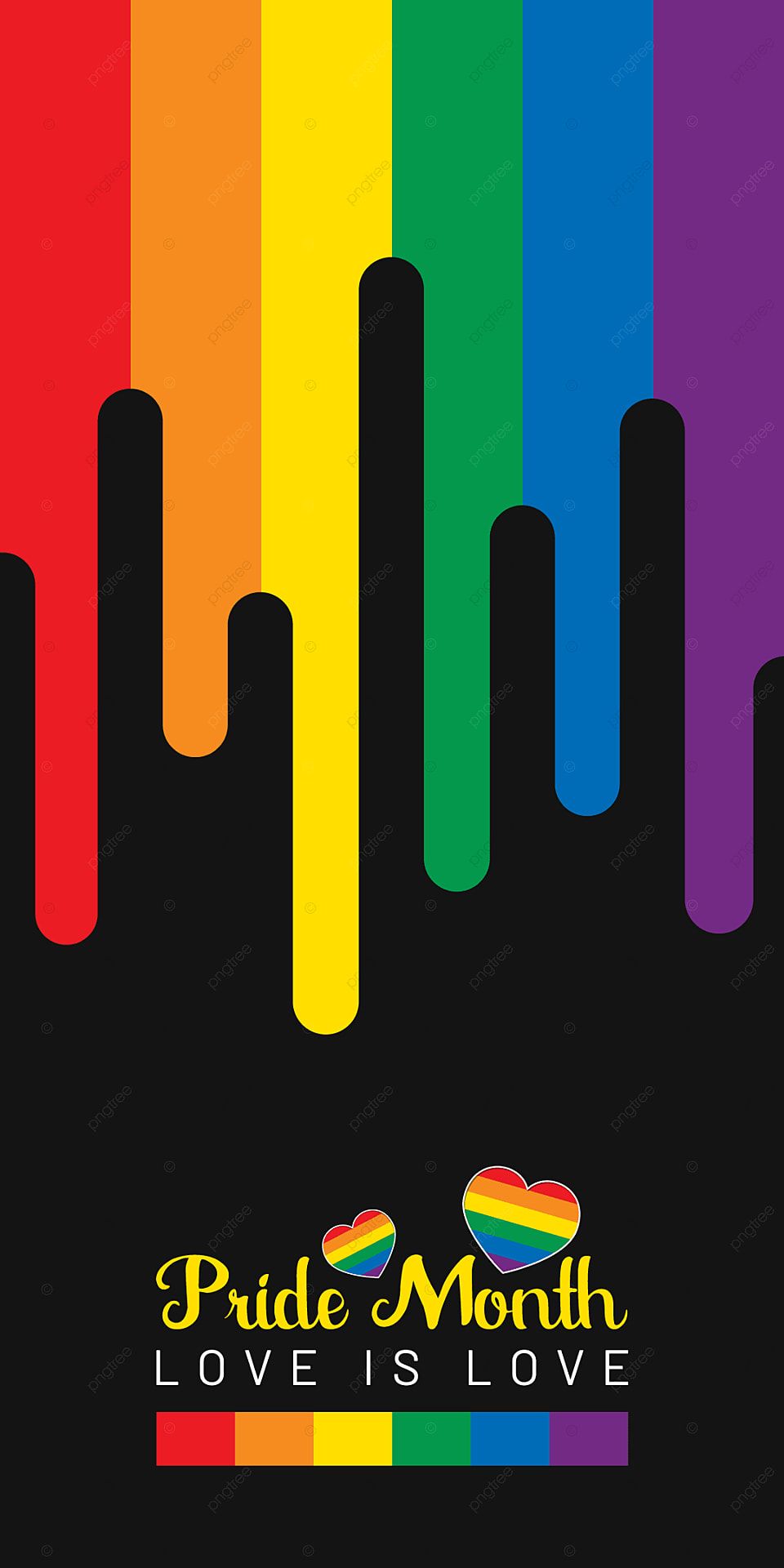 Pride Month Colorful And Black Background Mobile Phone Wallpaper, Pride, Rainbow, Gay Background Image for Free Download