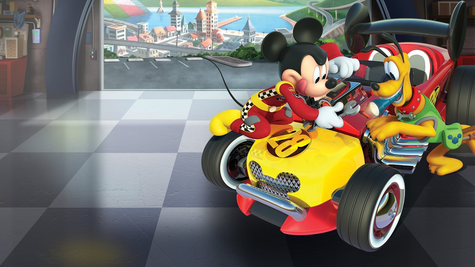 Background Mickey And The Roadster Racers Wallpaper