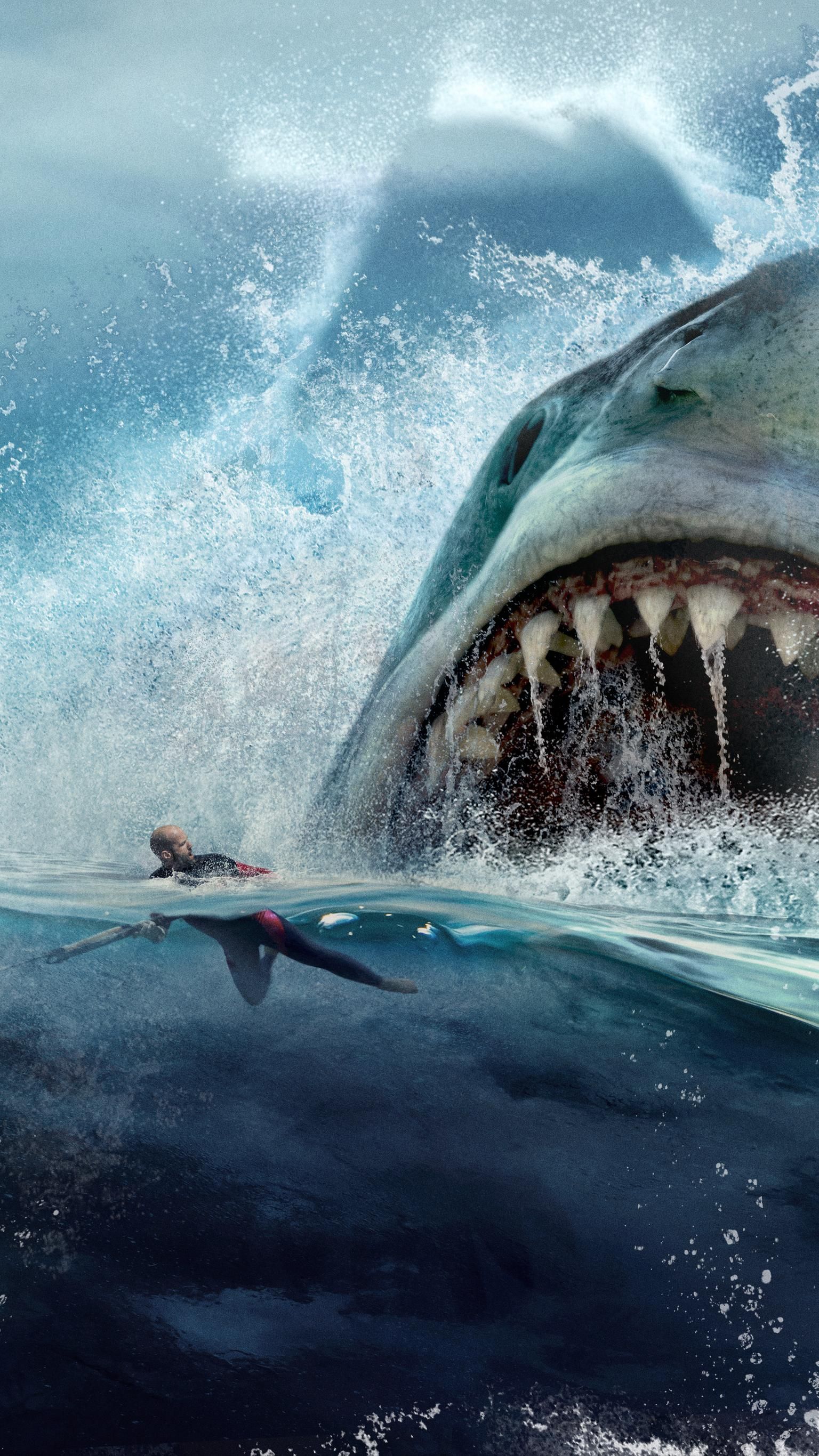 The Meg (2018) Phone Wallpaper. Moviemania. Shark picture, Megalodon, Shark art