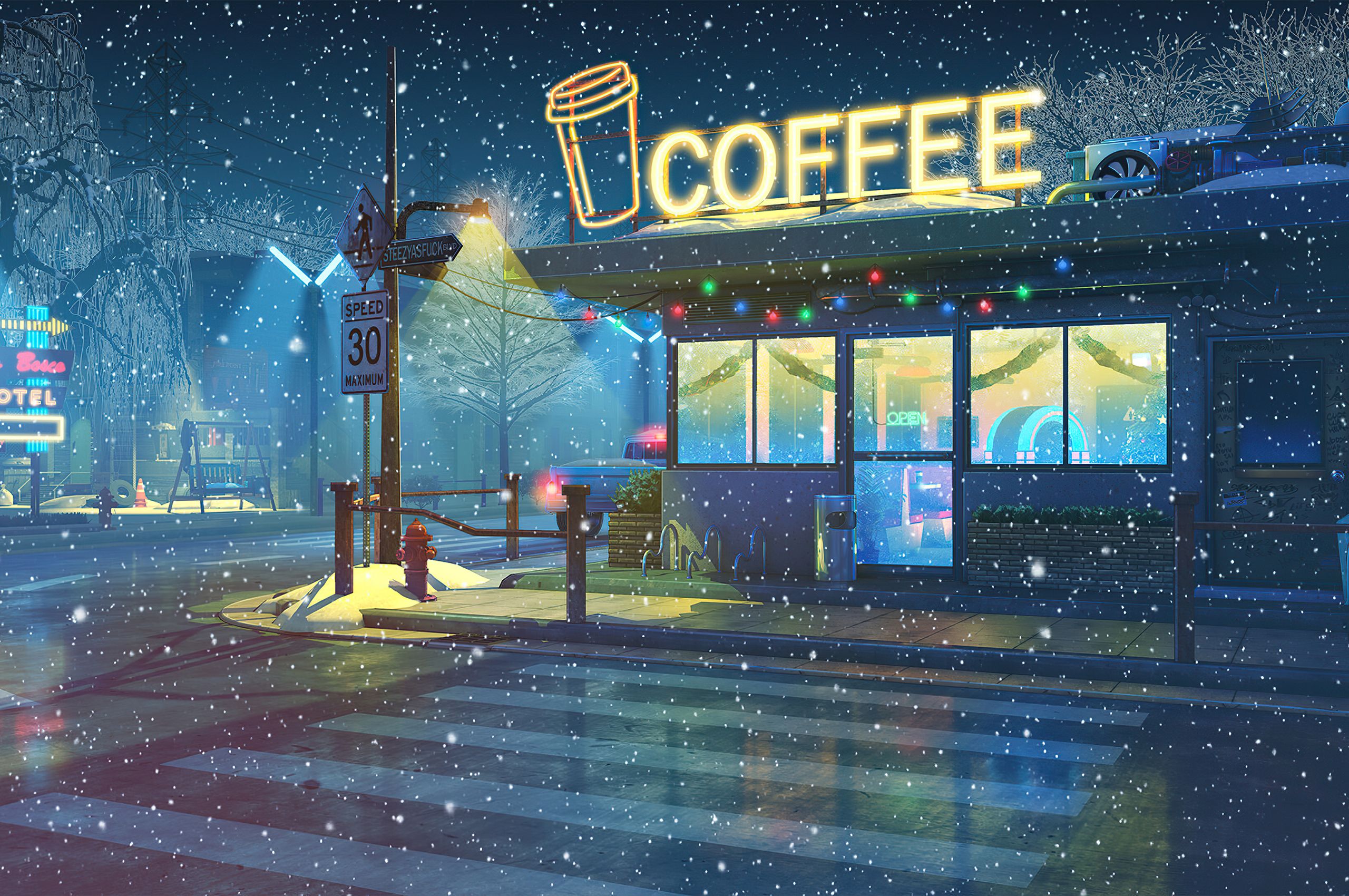 Lo Fi Cafe 4k Chromebook Pixel HD 4k Wallpaper, Image, Background, Photo and Picture