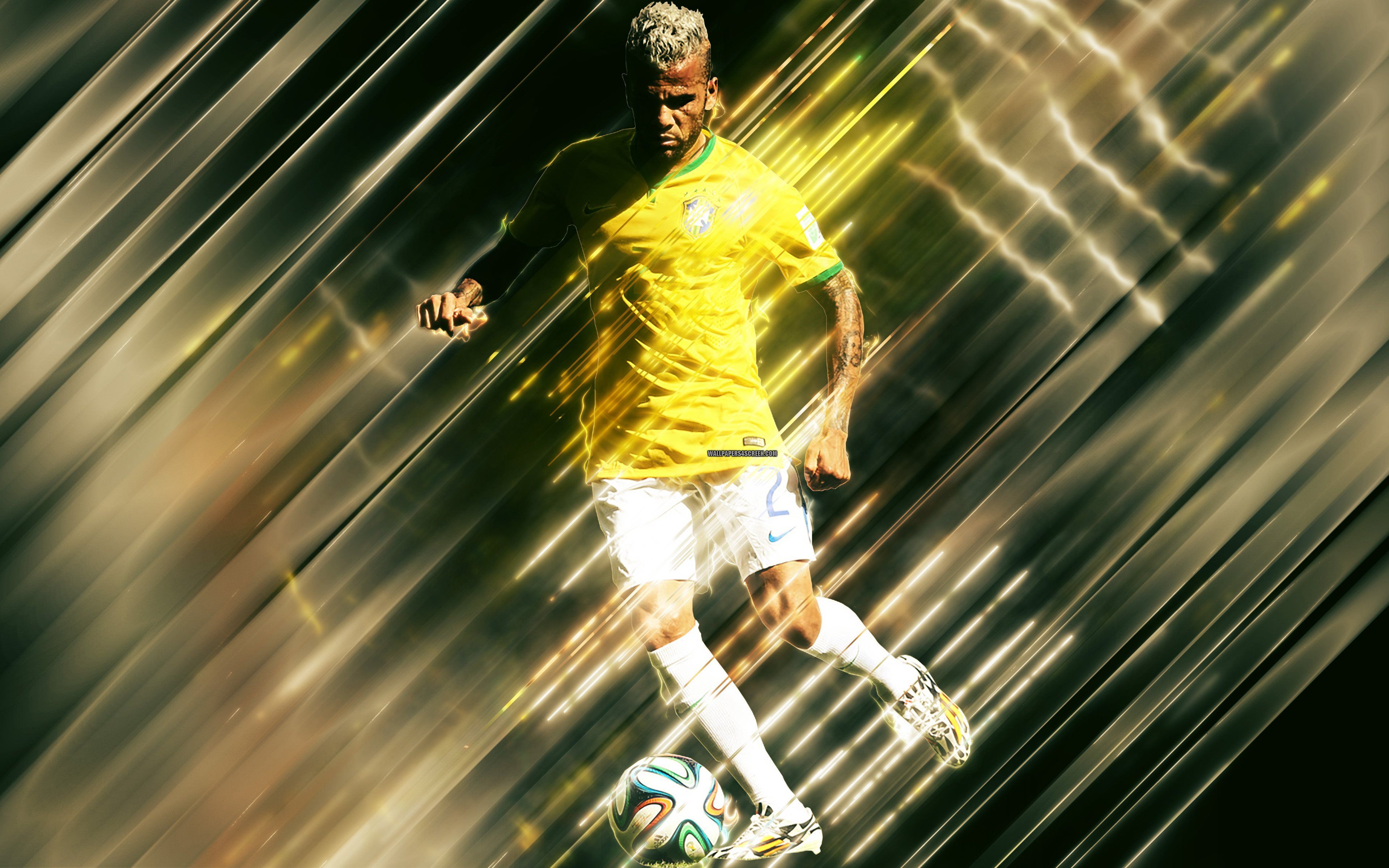 Download wallpapers Neymar Jr, art, 4k, Brazil national football team, blue  and yellow splashes of paint, grunge art, Brazilian footballer, creative  art, Brazil…