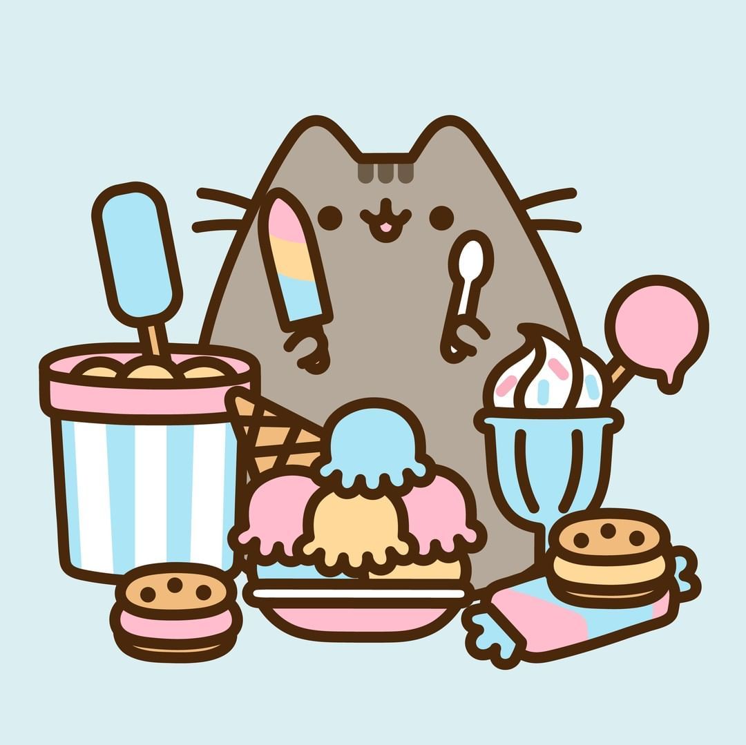 Кот Пушин с мороженым