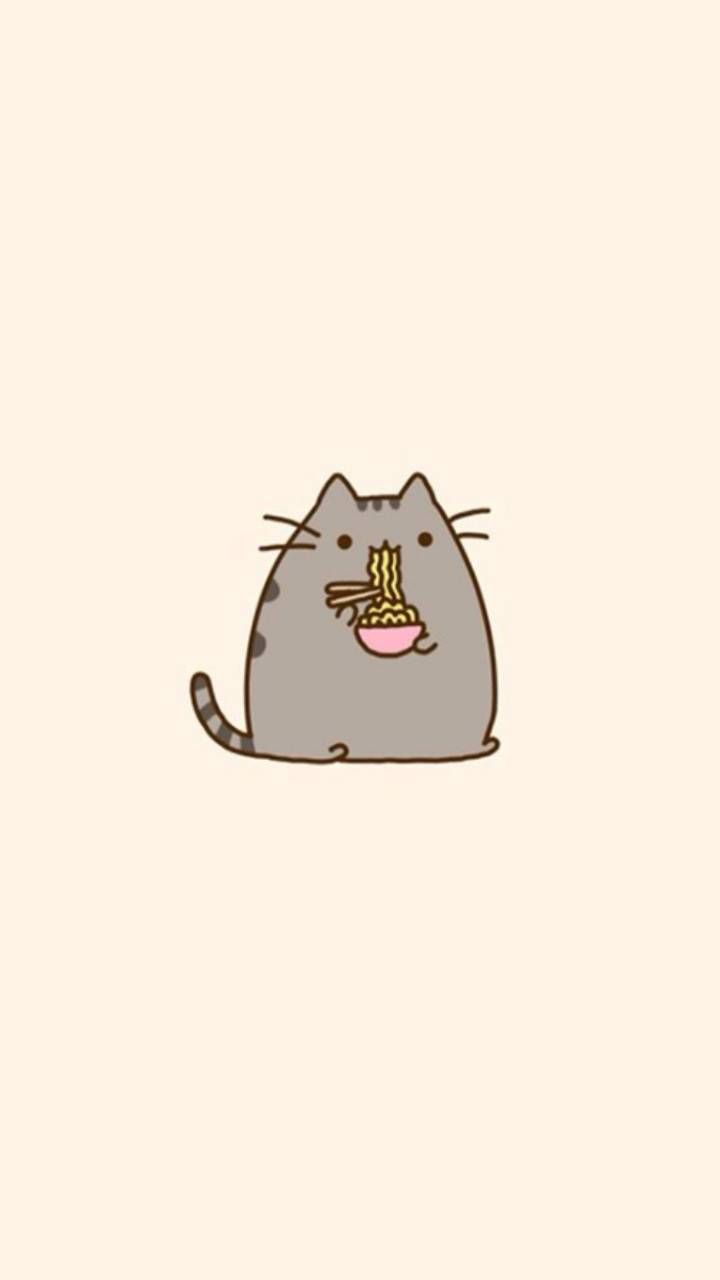 Pusheen noodles wallpaper