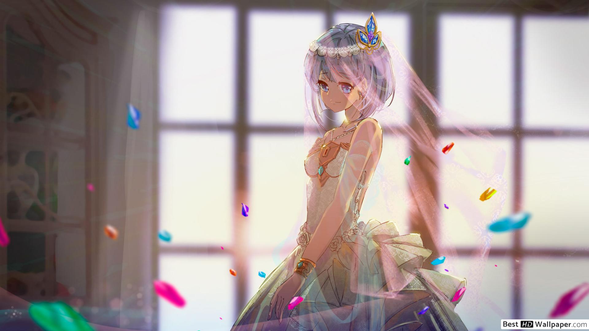 Anime Girl Wedding Dress HD wallpaper download