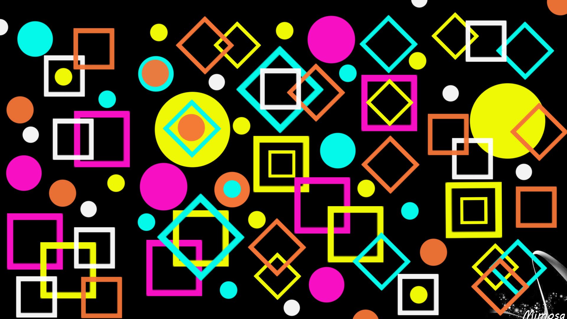 Abstract Colorful Colors Digital Art Geometry Shapes Wallpaper:1920x1080