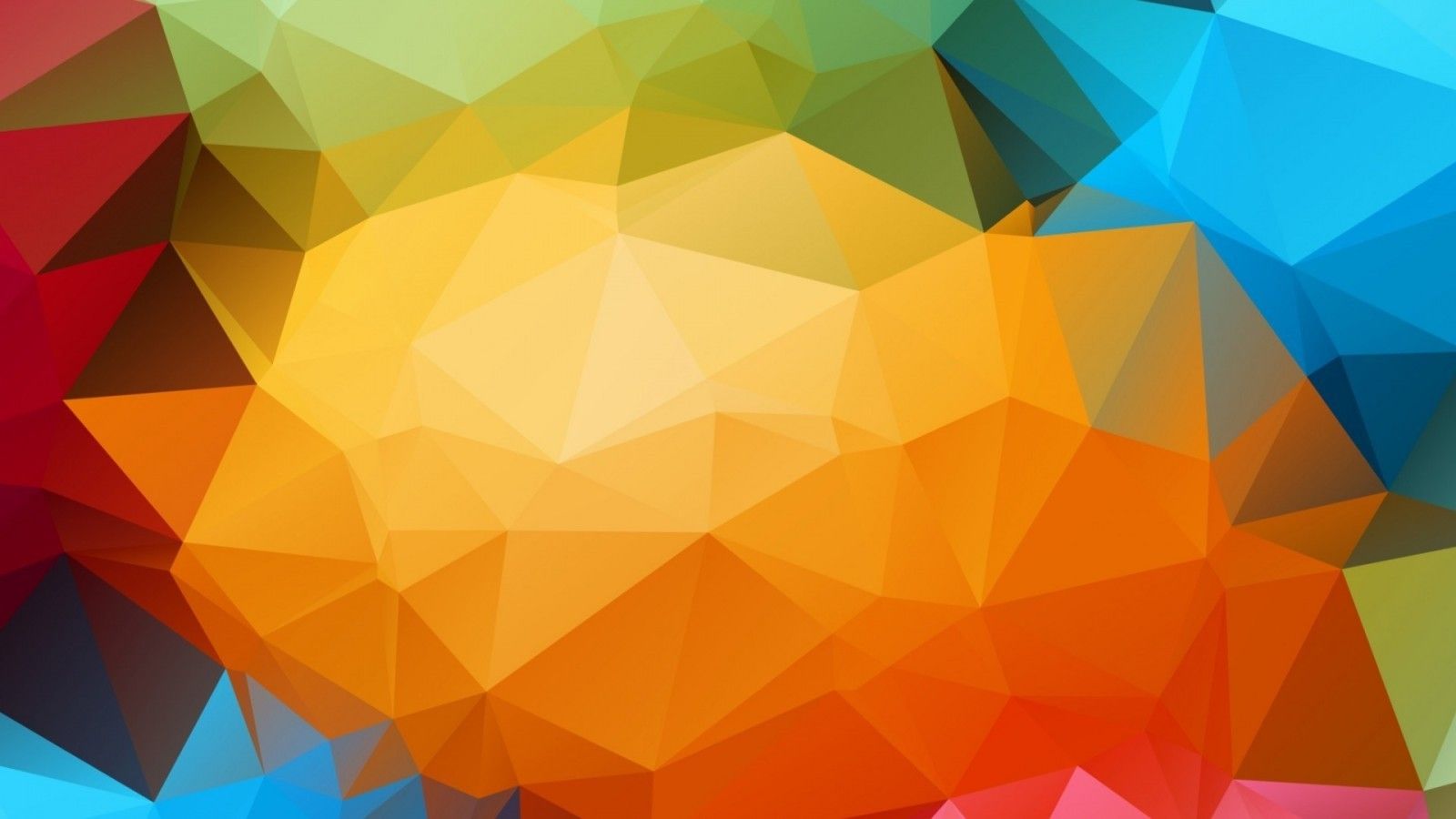 Download 1600x900 Colorful Triangles, Shapes, Low Poly Wallpaper