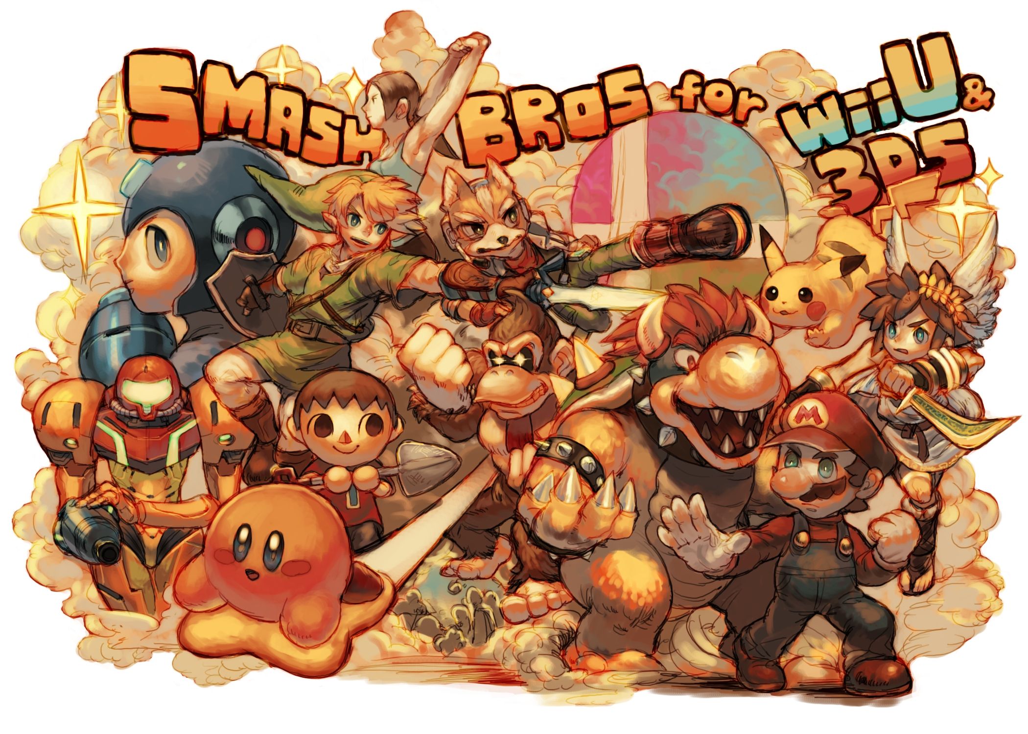 Nintendo Super Smash Bros mario collage wallpaperx1500