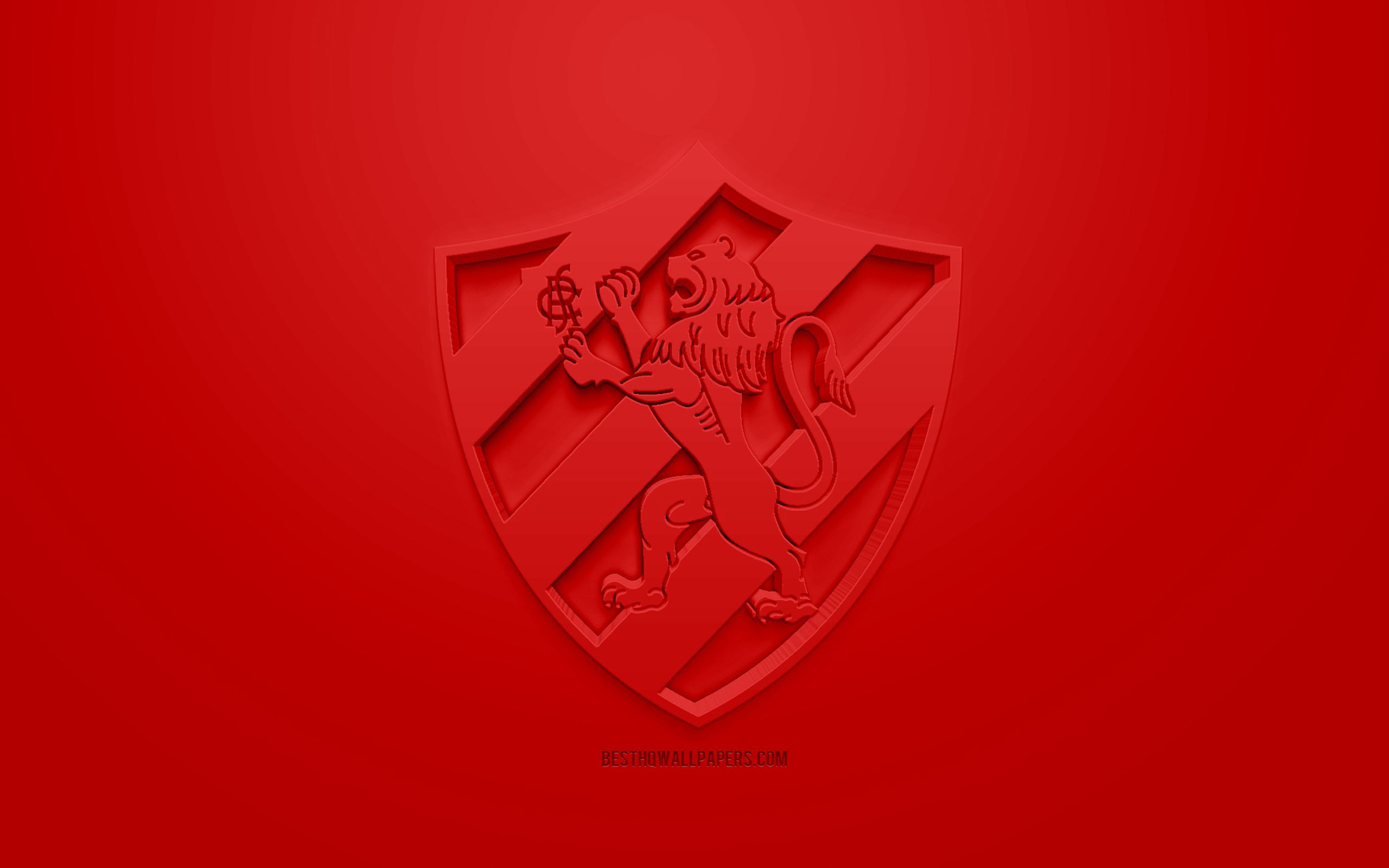Download wallpaper Sport Recife, SCR, creative 3D logo, red background, 3D emblem, Brazilian football club, Serie B, Recife, Brazil, 3D art, football, stylish 3D logo, Sport Club do Recife for desktop with