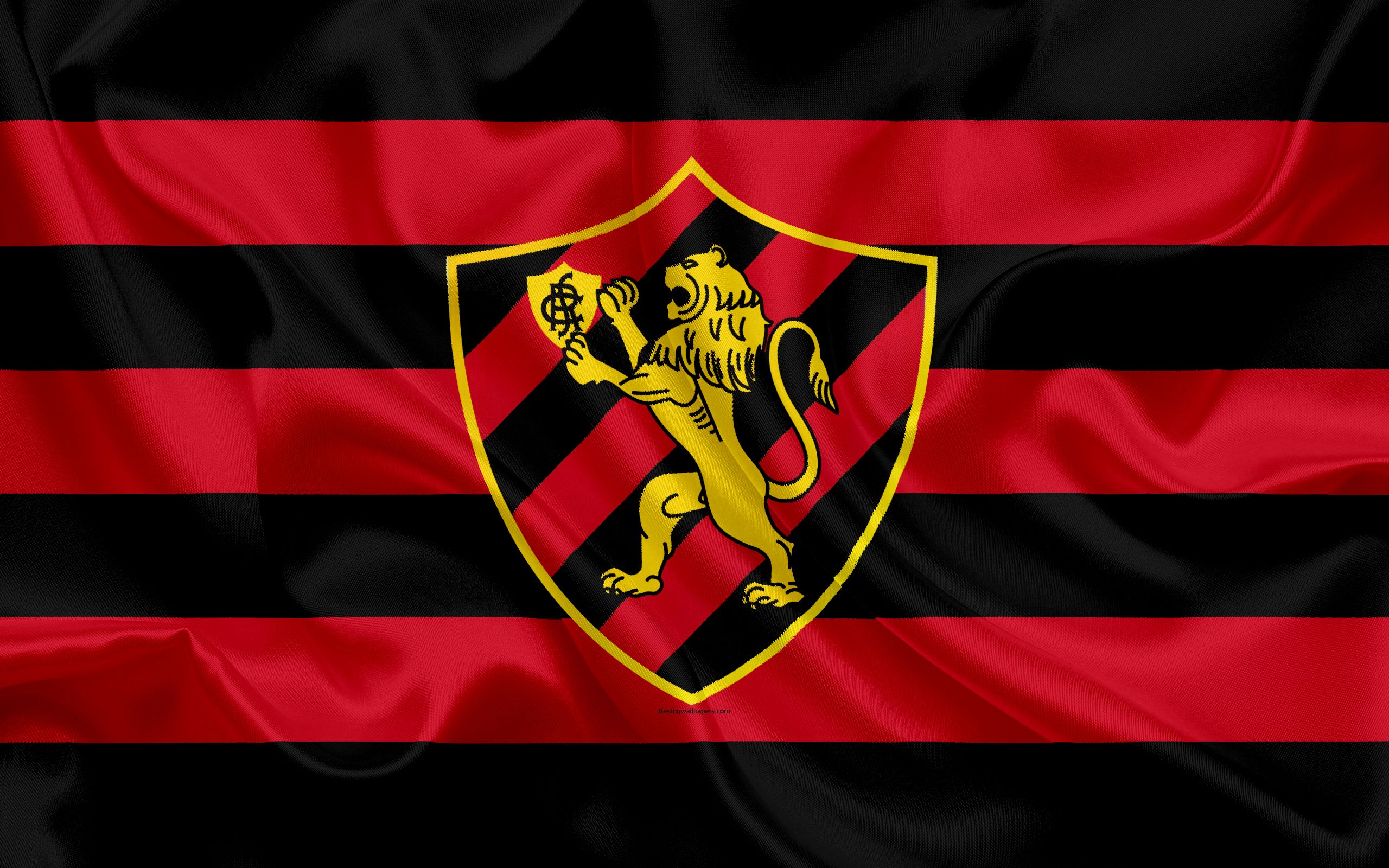 Download wallpaper Sport Recife FC, Brazilian football club, emblem, logo, Brazilian Serie A, football, Recife, Pernambuco, Brazil, silk flag for desktop with resolution 2560x1600. High Quality HD picture wallpaper