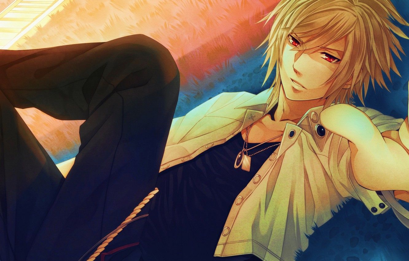 Wallpaper lies, guy, chain, red eyes, Hiiro no Kakera, Kutani Ryou image for desktop, section сёнэн