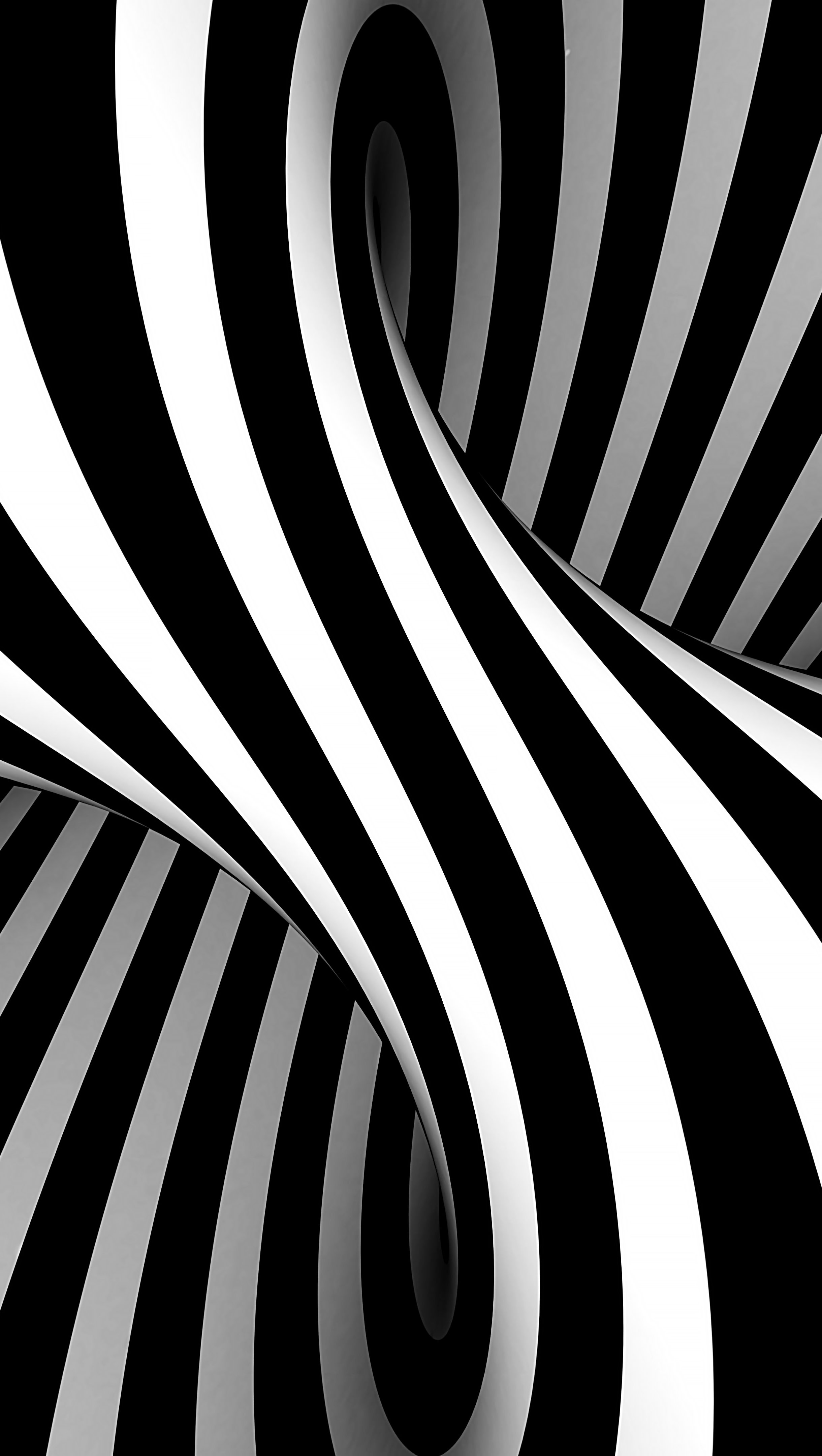 Vasarely style 3D black and white optical illusion Wallpaper 8k Ultra HD