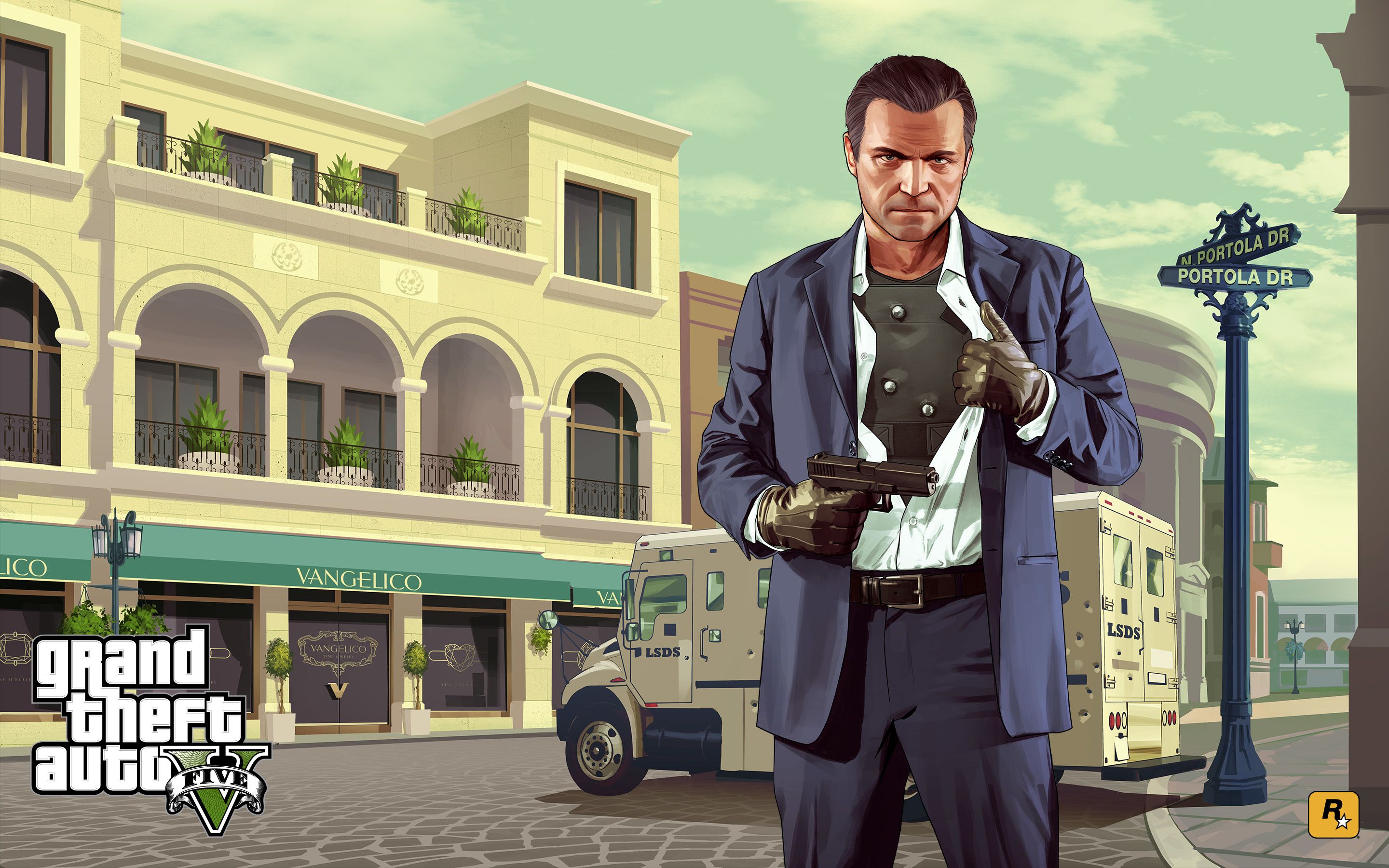 Wallpaper, Grand Theft Auto V, Michael De Santa, ART, GTA, screenshot 2880x1800