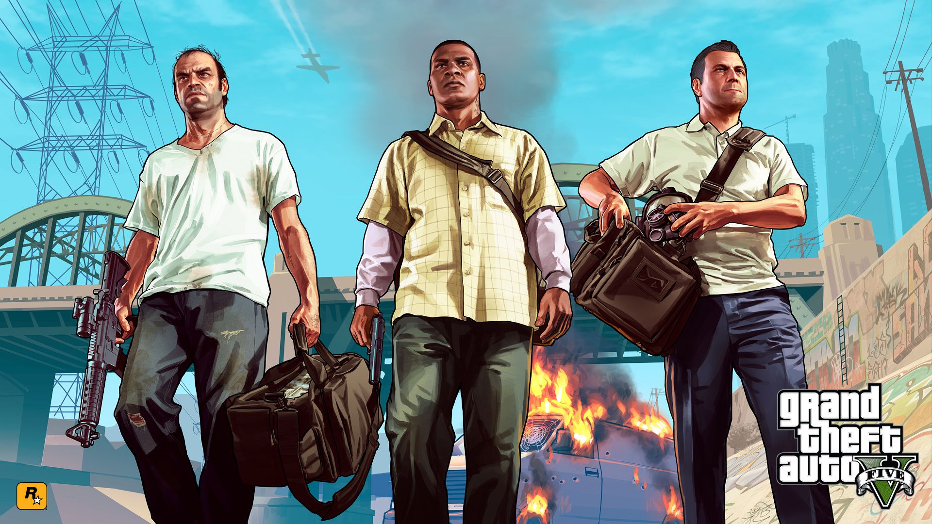 Franklin Clinton, Grand Theft Auto, Grand Theft Auto V, Michael De Santa, Trevor Philips HD Wallpaper & Background • 15811 • Wallur