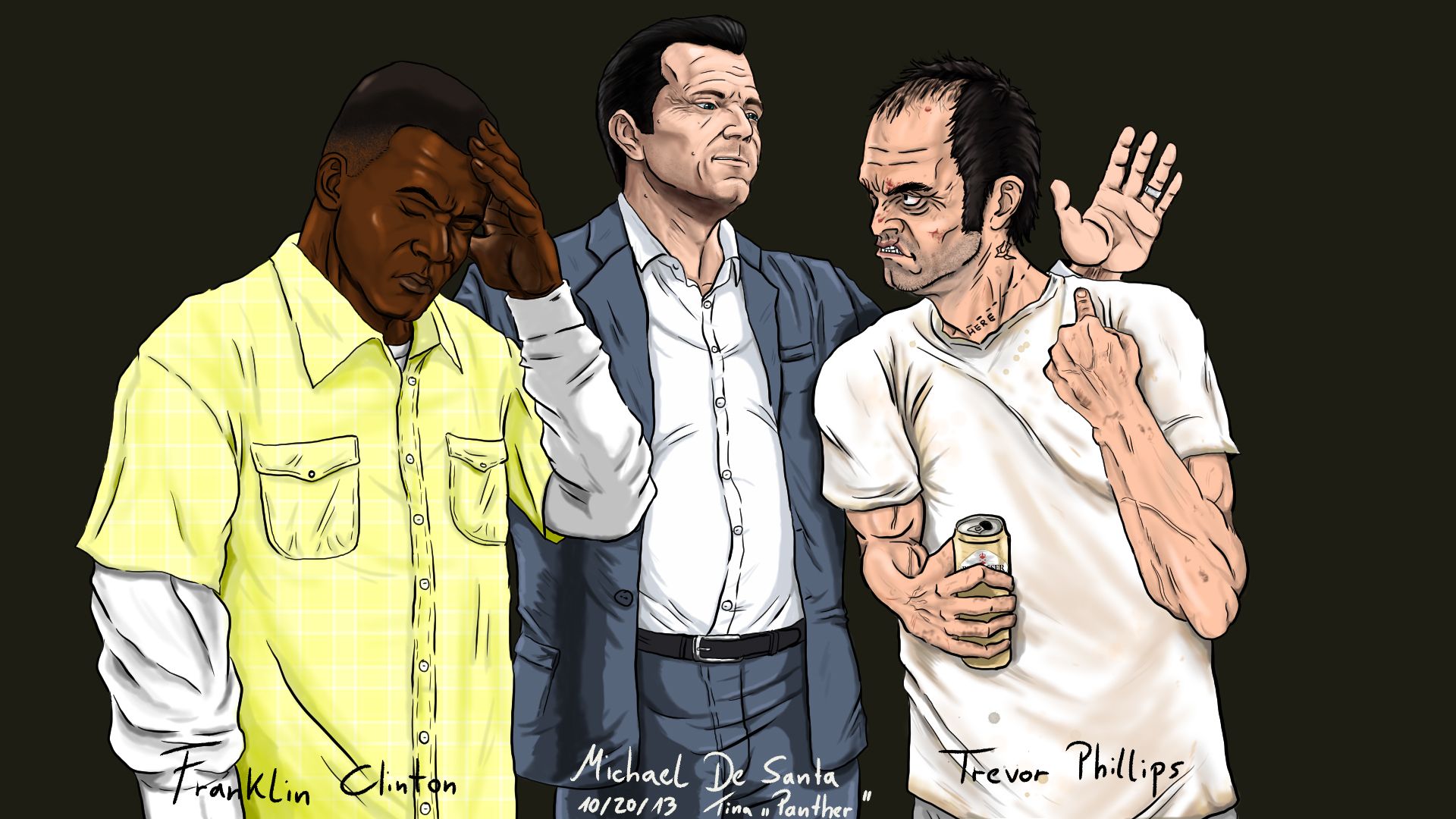 Photos GTA 5 Men Michael De Santa, Franklin Clinton, 1920x1080