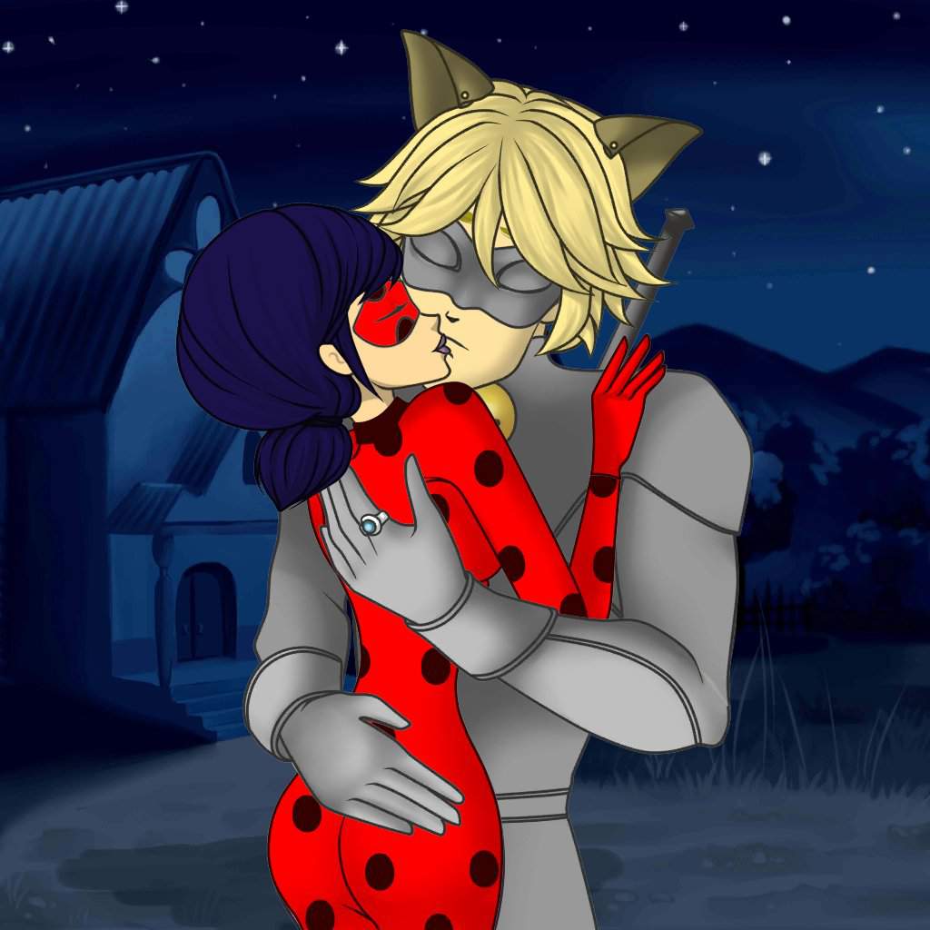 Anime Love Ladybug And Cat Noir Kiss
