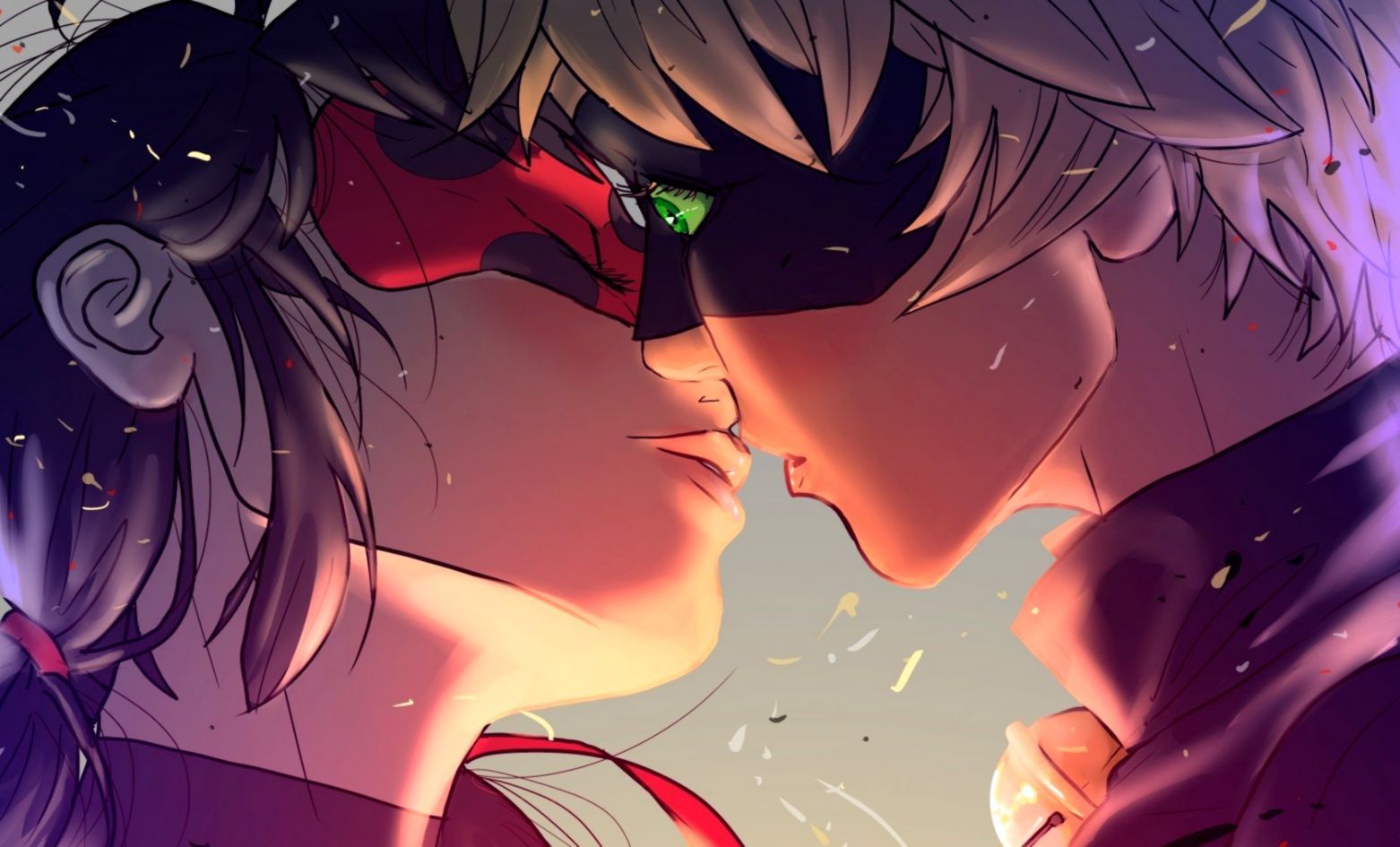 Miraculous Ladybug HD Wallpaper Background Image Marinette And Adrien Kiss
