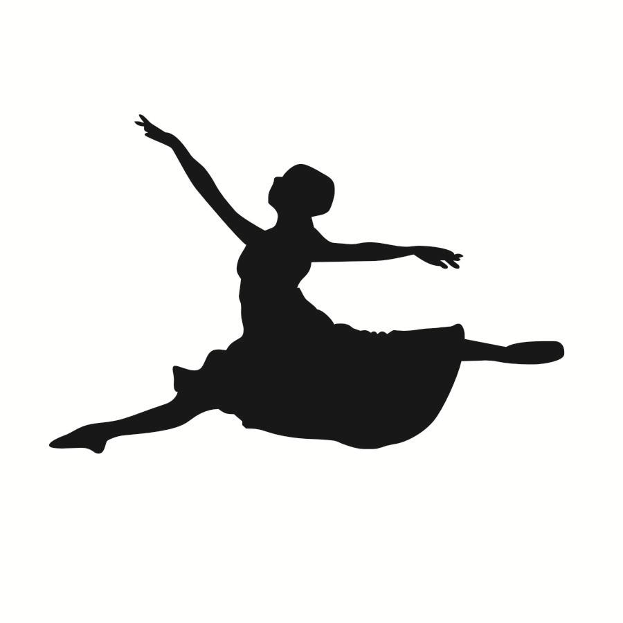 Vinyl Leaping Ballet Dancer Pattern Silhouette Removable Wall Sticker