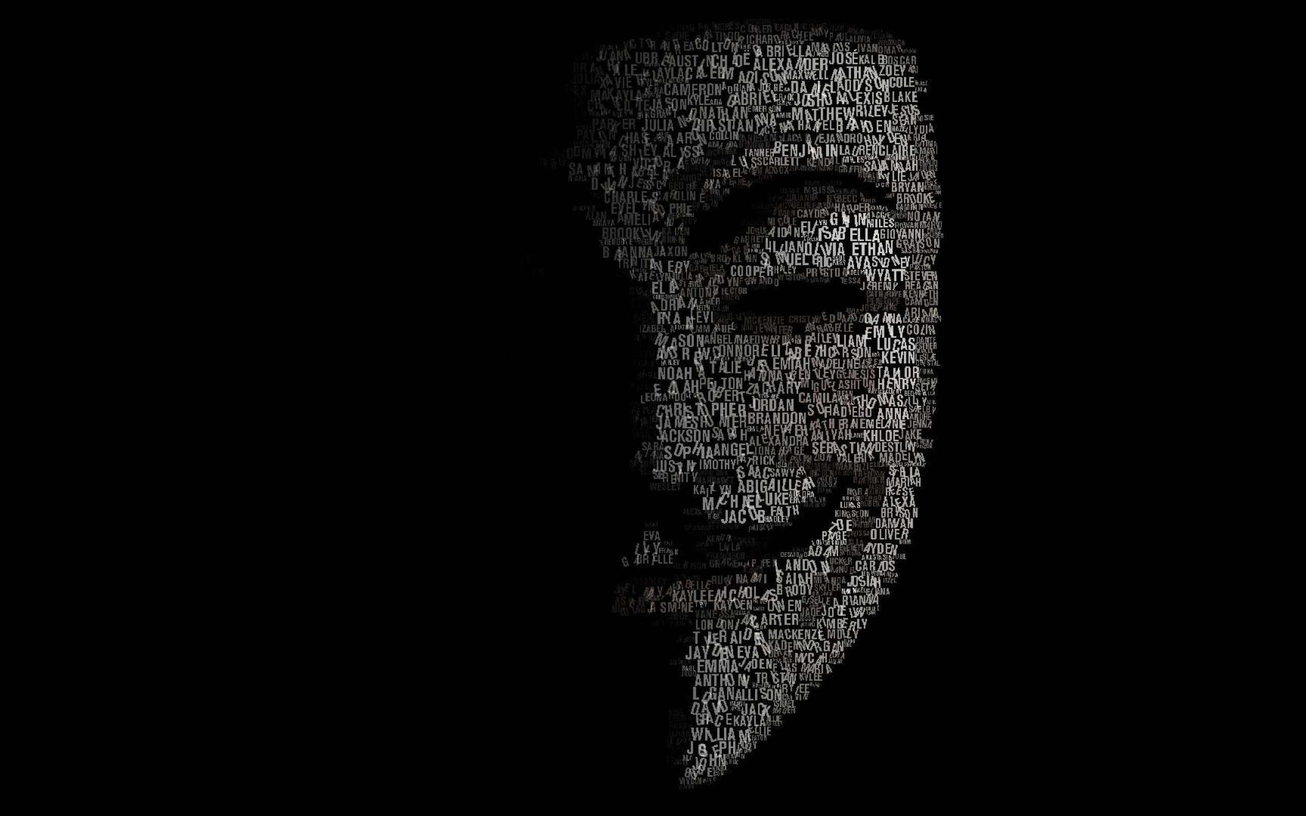2560x1600 anarchy, anonymous, dark, hacker, hacking, mask, sadic, vendetta. Mocah HD Wallpaper