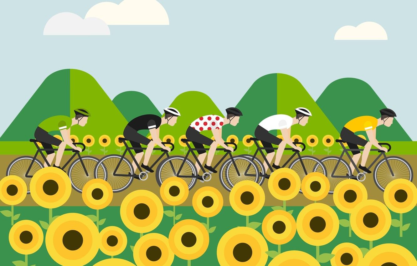 Wallpaper sport, figure, cyclists, The peloton, The tour de France image for desktop, section спорт