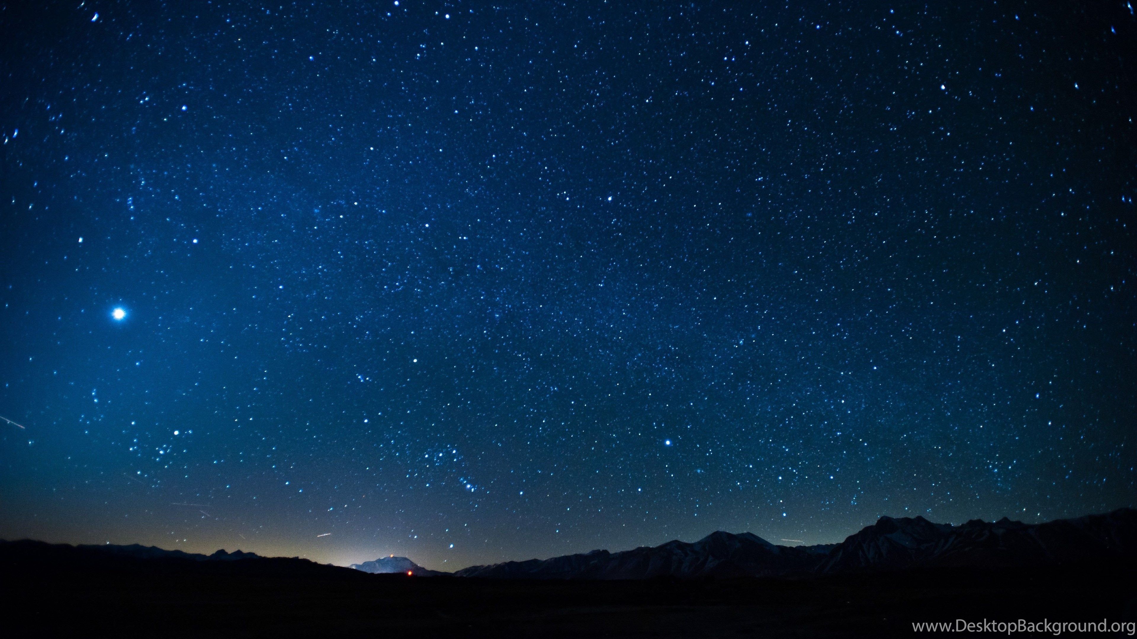 Space, Landscape, Silhouette, Stars, Night, Hill, Sky Wallpaper HD Desktop Background