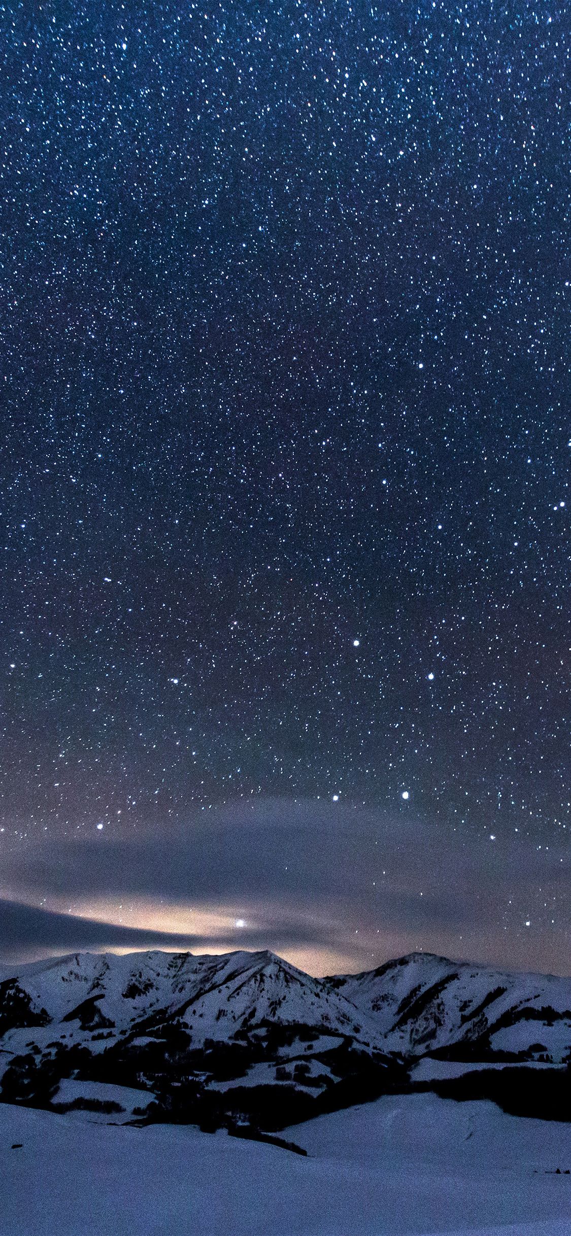 Snow Night Sky Star Space Nature Wallpaper