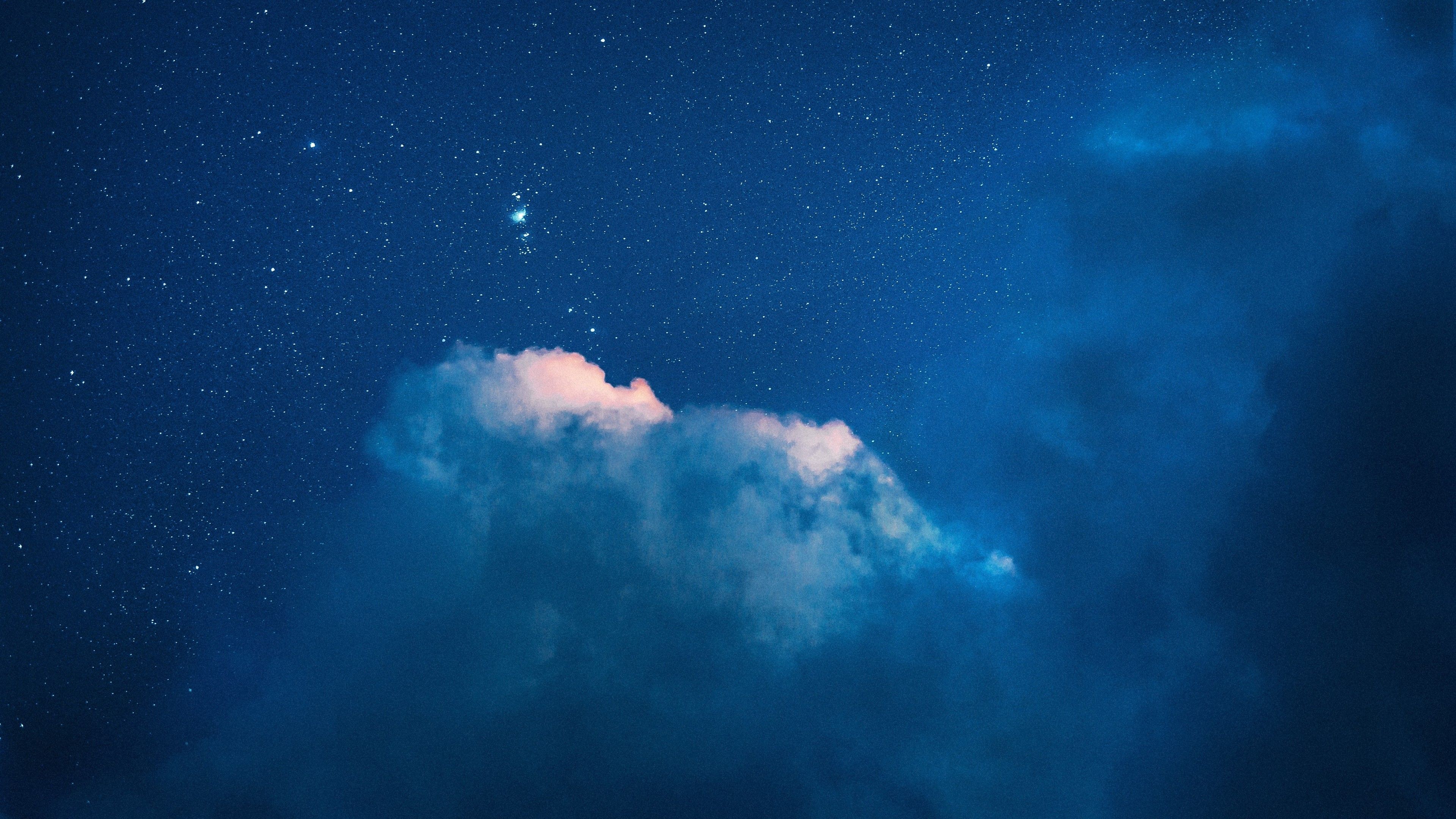 Starry sky 4K Wallpaper, Clouds, Blue sky, Night, Photography