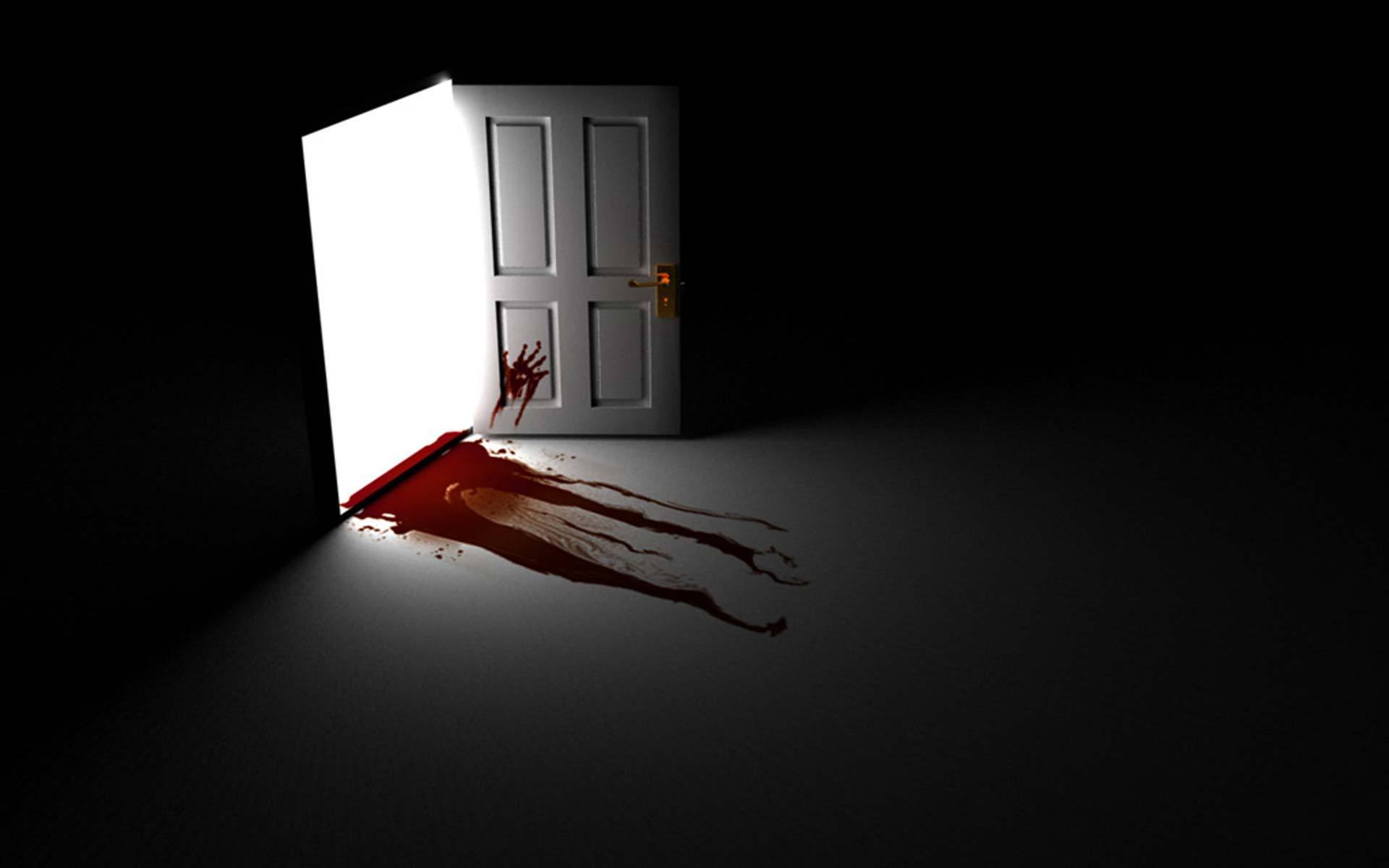 Blood In The Door Dripping Froma Door
