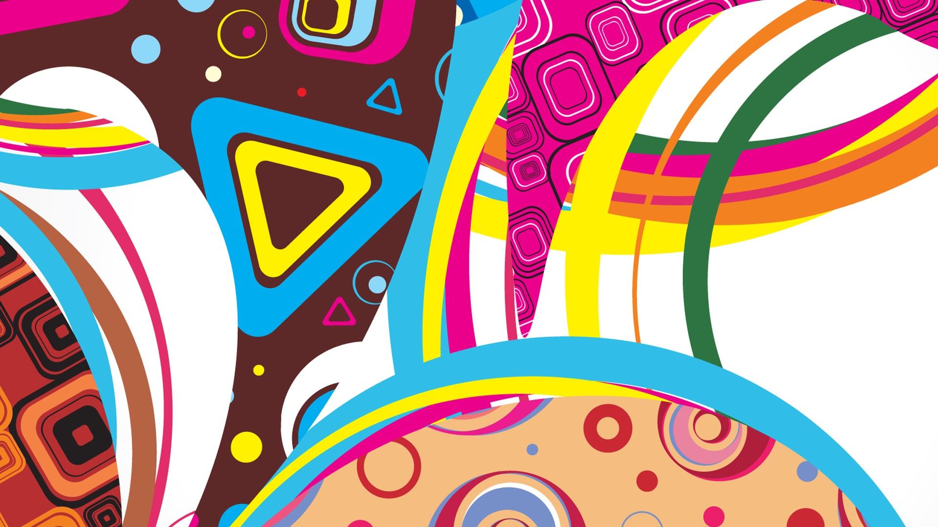 Wallpaper, colorful, illustration, abstract, cartoon, pattern, geometry, line, font, clip art 1920x1080