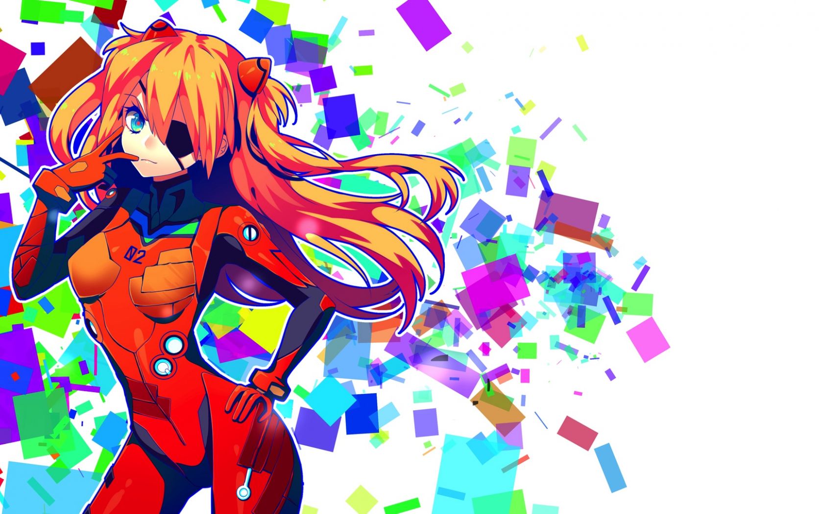 Desktop Wallpaper Neon Genesis Evangelion, Asuka Langley Sohryu, Colourful, Anime Art, HD Image, Picture, Background, Cc9fb5