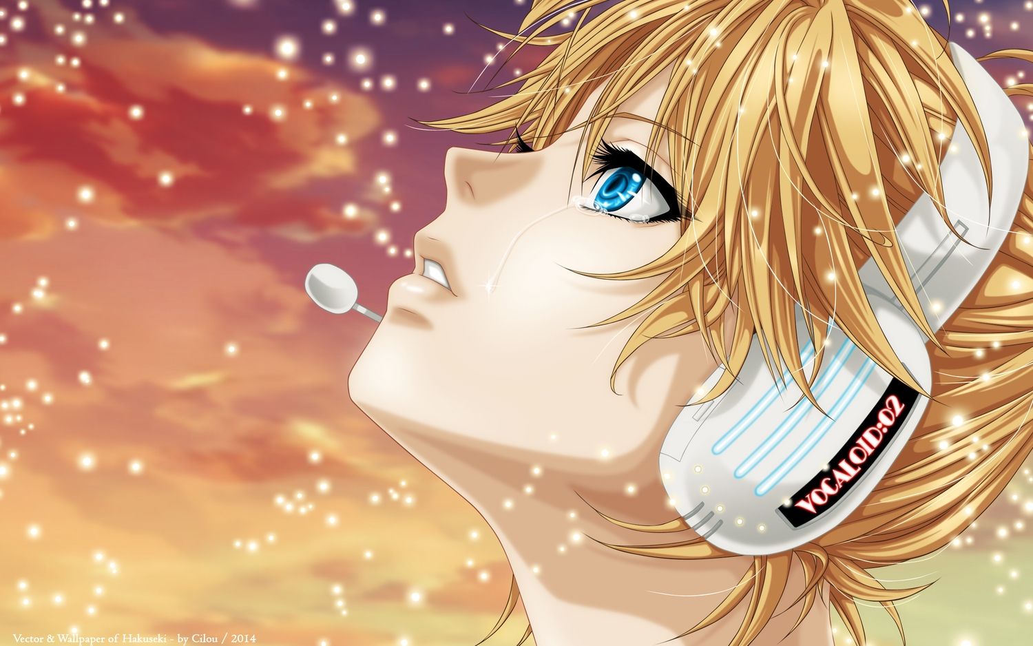 All Male Blonde Hair Blue Eyes Close Clouds Crying Boy With Headphones