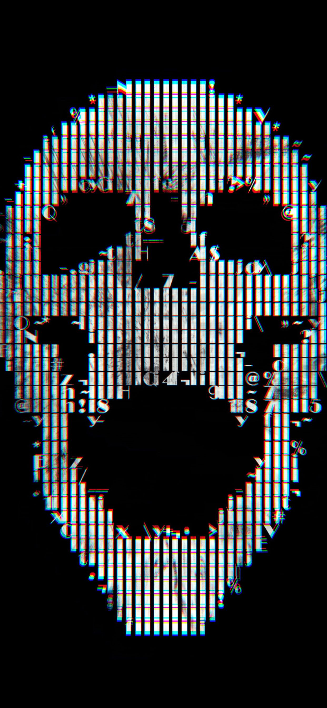 Glitch Art Skull Abstract iPhone XS MAX HD 4k Wallpaper, Image, Background, Photo and Picture