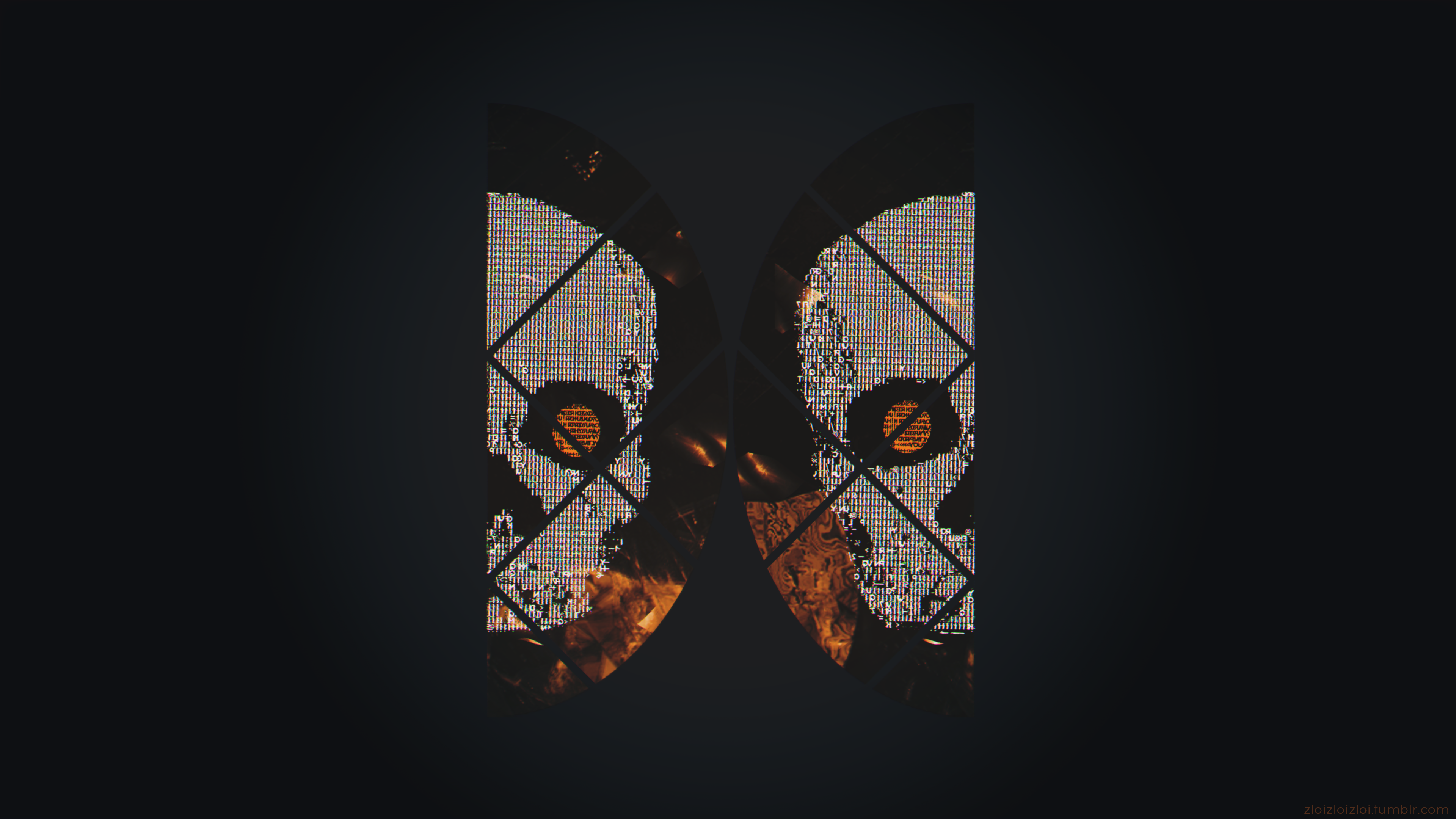 Wallpaper, skull, ASCII art, abstract, glitch art 3840x2160