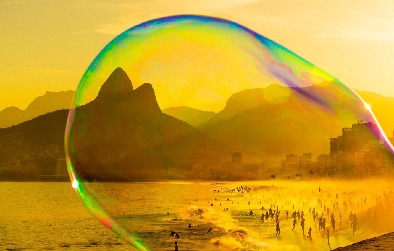 Wallpaper sea, beach, mountains, Brazil, Rio de Janeiro, bubble, Ipanema image for desktop, section разное