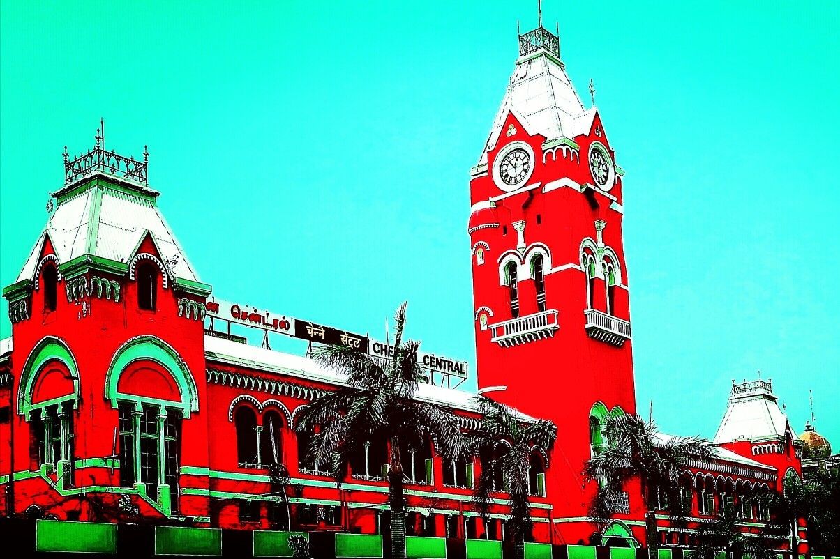 Central railway station Chennai. Tower bridge, Railway station, Landmarks