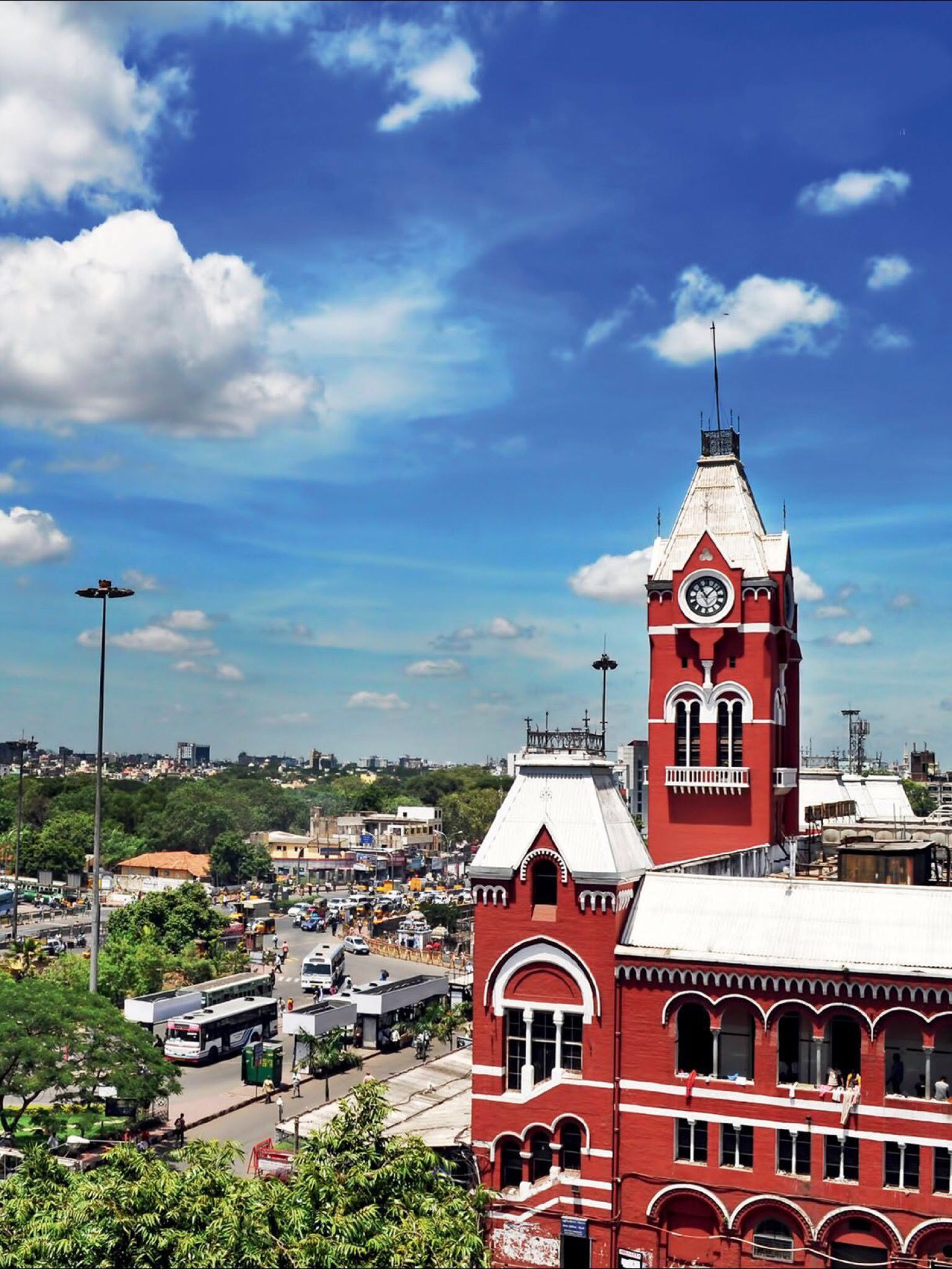 The iconic Chennai Railway Station. Madras city, Railway station, Ferry building san francisco
