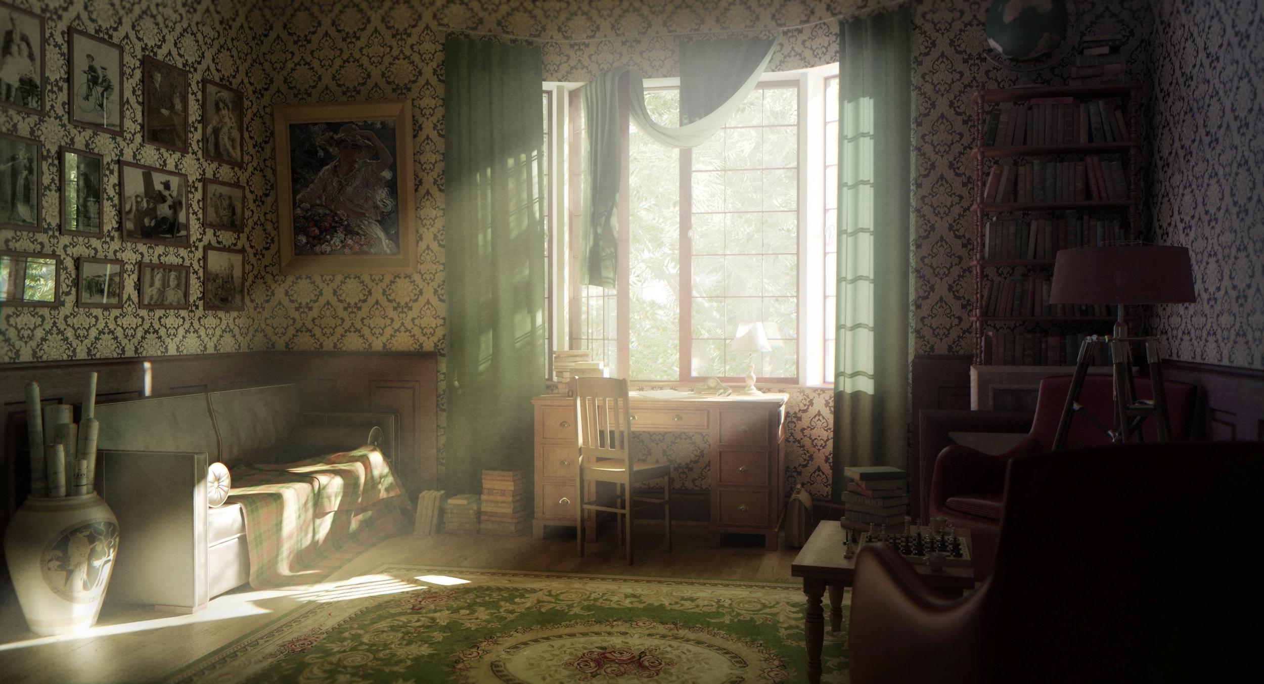 Wallpaper, 2500x1353 px, design, interior, retro, room, sunlight, vintage, warm 2500x1353