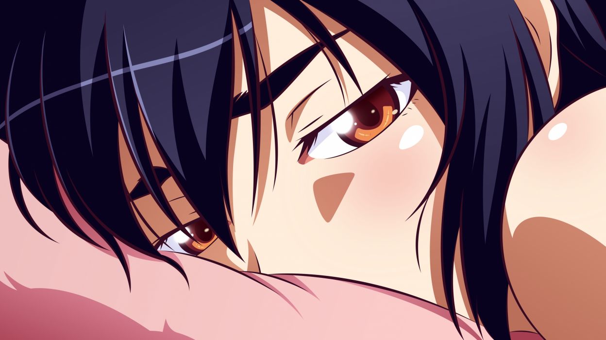 Nisemonogatari close kanbaru suruga monogatari orange eyes vector wallpaperx1963