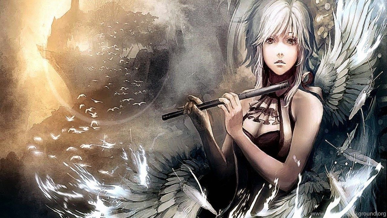 Anime 3D Girl Playing The Flute Wallpaper HD Desktop Desktop Background