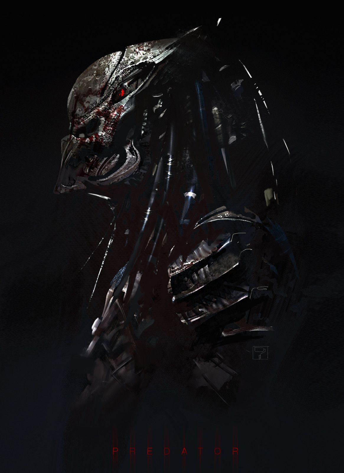 Predator Bio Mask Design Artwork MPlYy. Predator Movie, Predator Artwork, Predator Alien Art