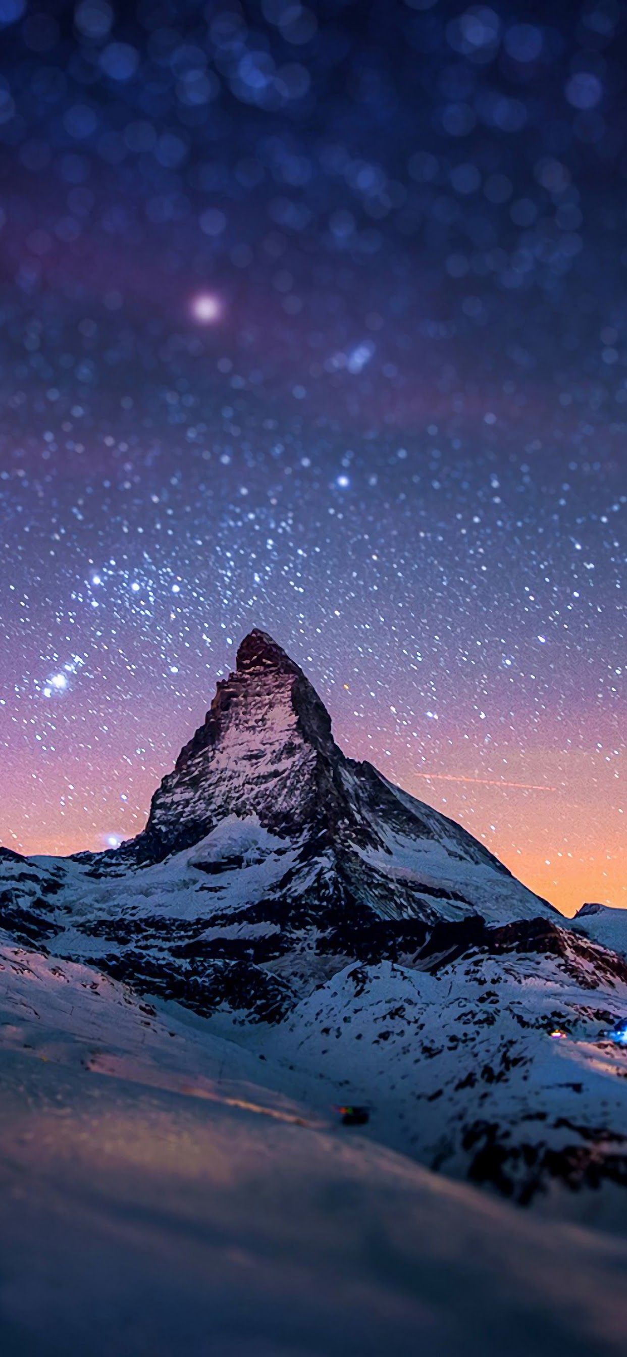 Night Sky Stars Mountain Landscape Scenery 4K Wallpaper